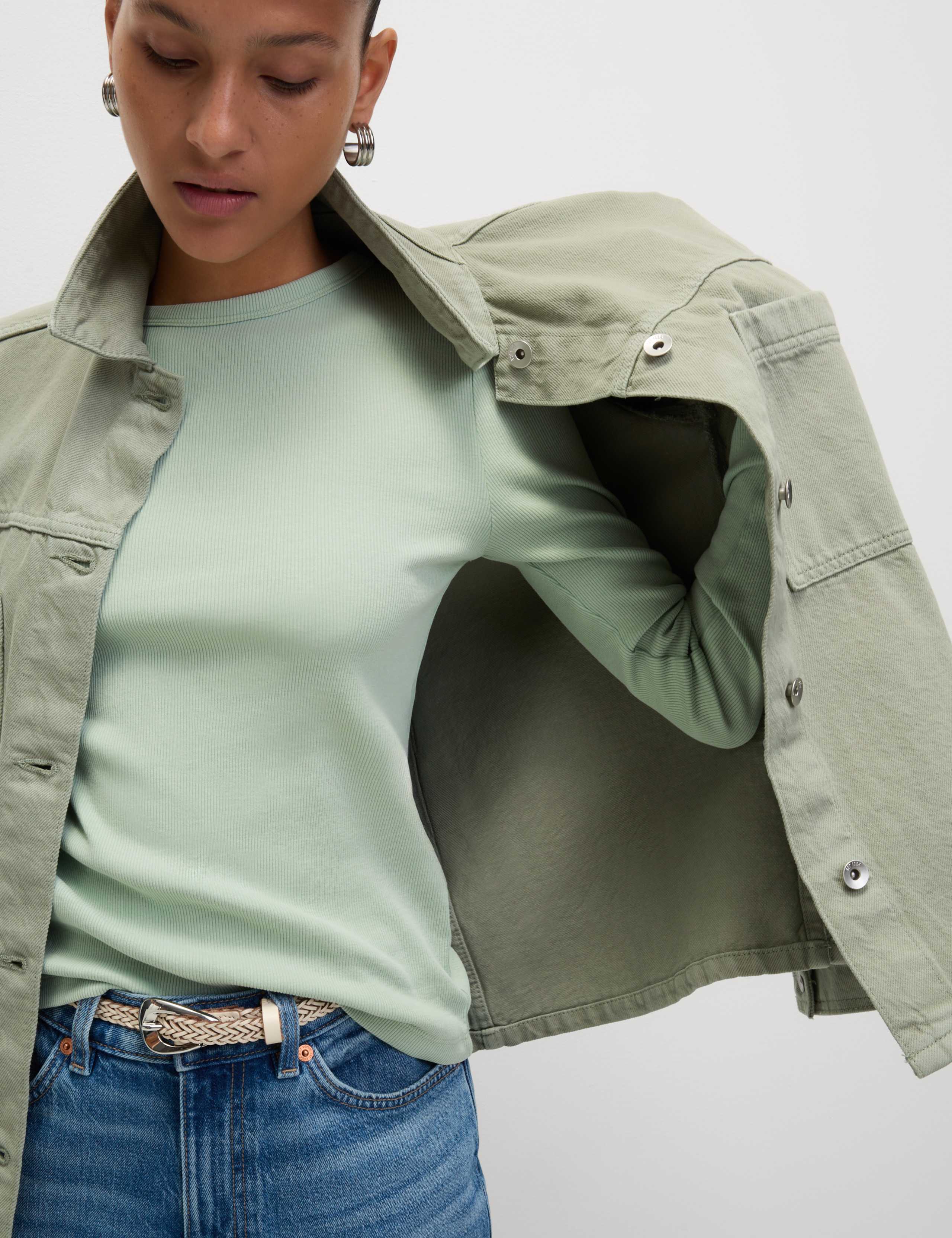 Cotton Rich Ribbed Garment Dye Top 3 of 5