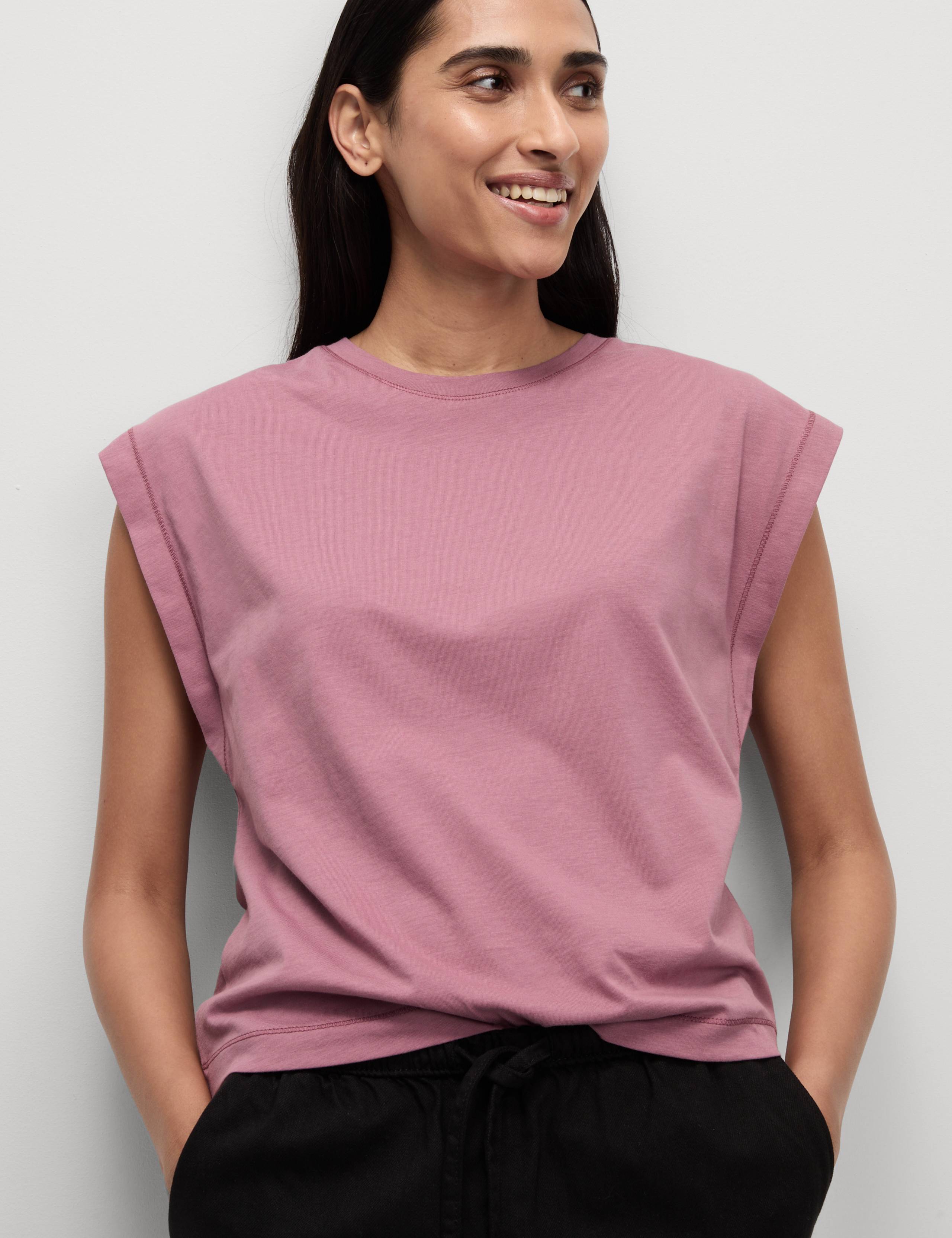 Pure Cotton Oversized Cap Sleeve T-Shirt 1 of 5