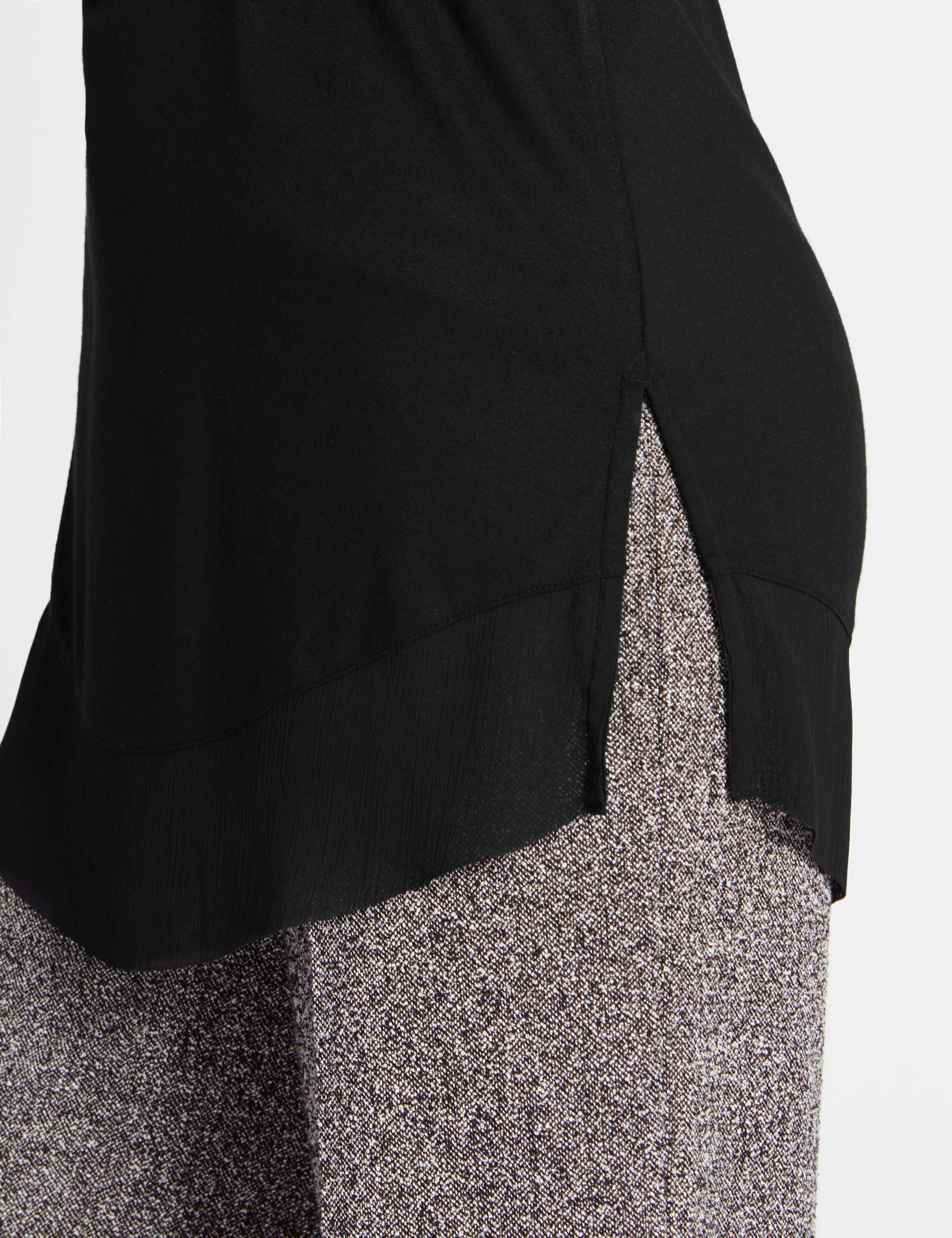 Side Split Woven Hem 3/4 Sleeve Tunic 4 of 4