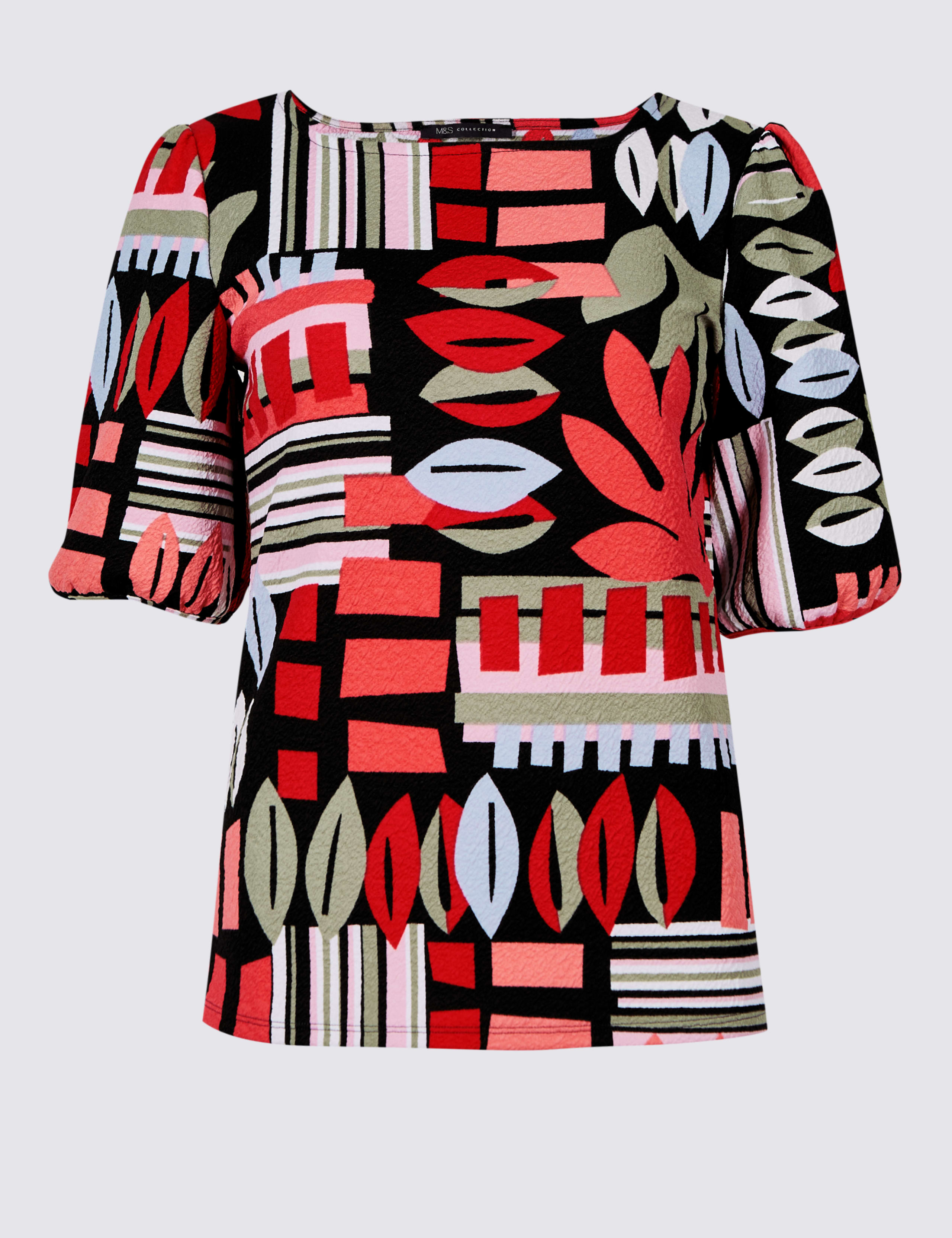 Printed Square Neck Half Sleeve Top 2 of 5