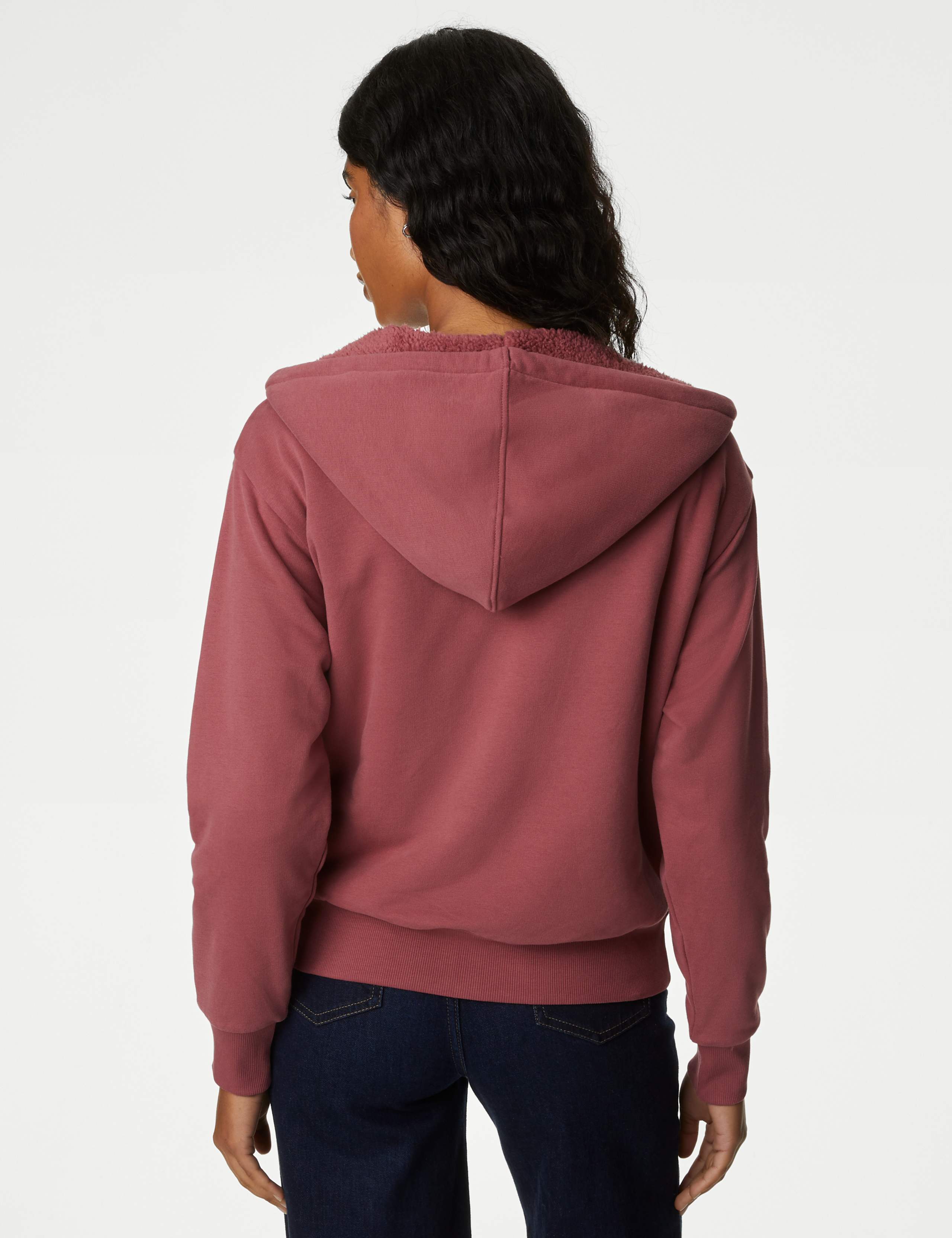 Cotton Rich Borg Lined Zip Up Hoodie 5 of 6