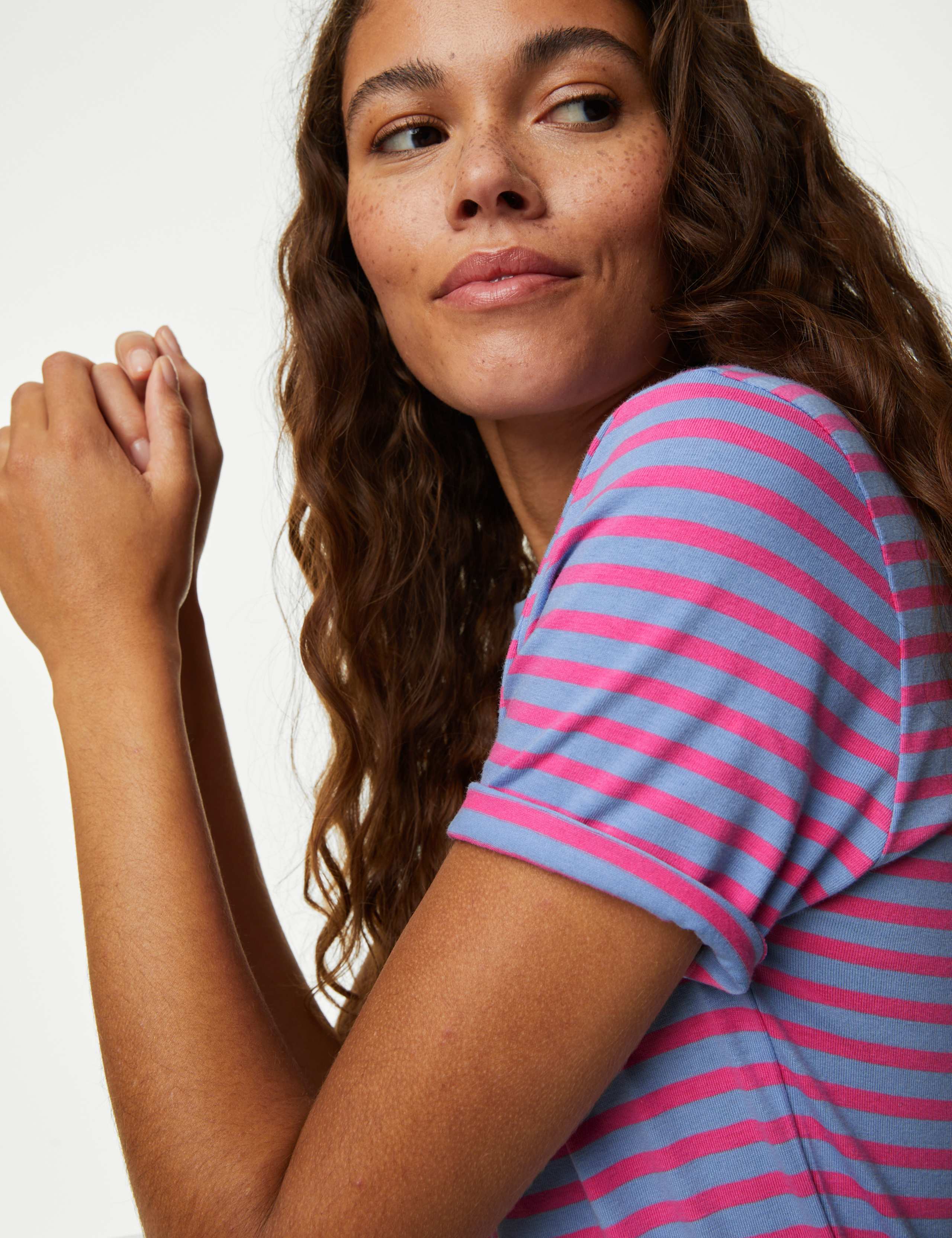 Cotton Rich Striped Slim Fit T-Shirt 4 of 5