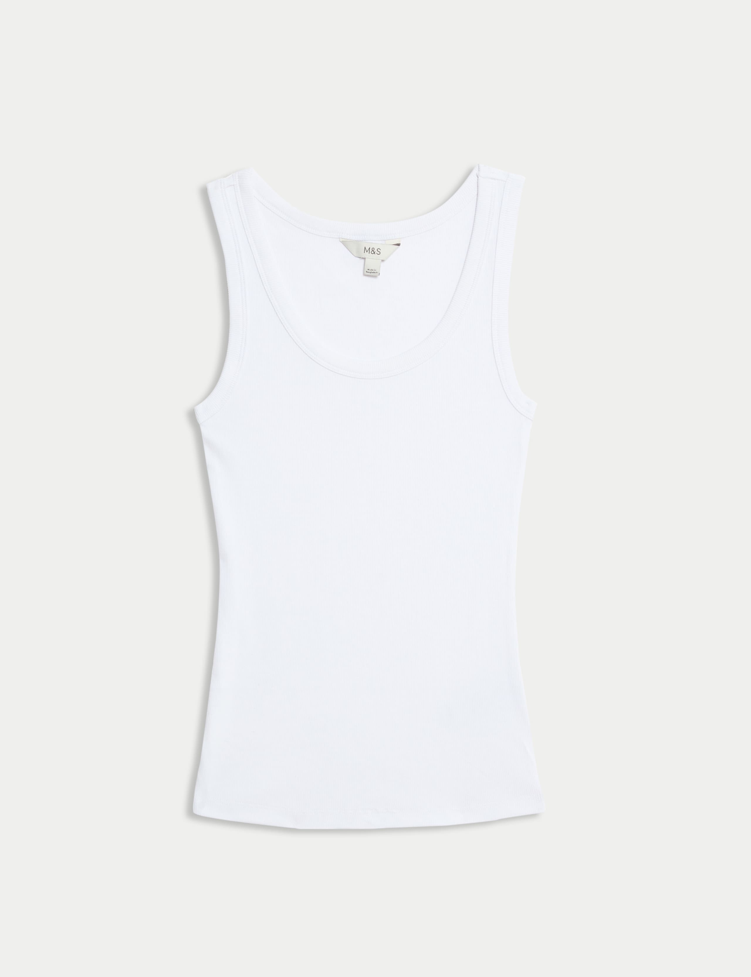 Cotton Rich Ribbed Slim Fit Vest Top 2 of 6