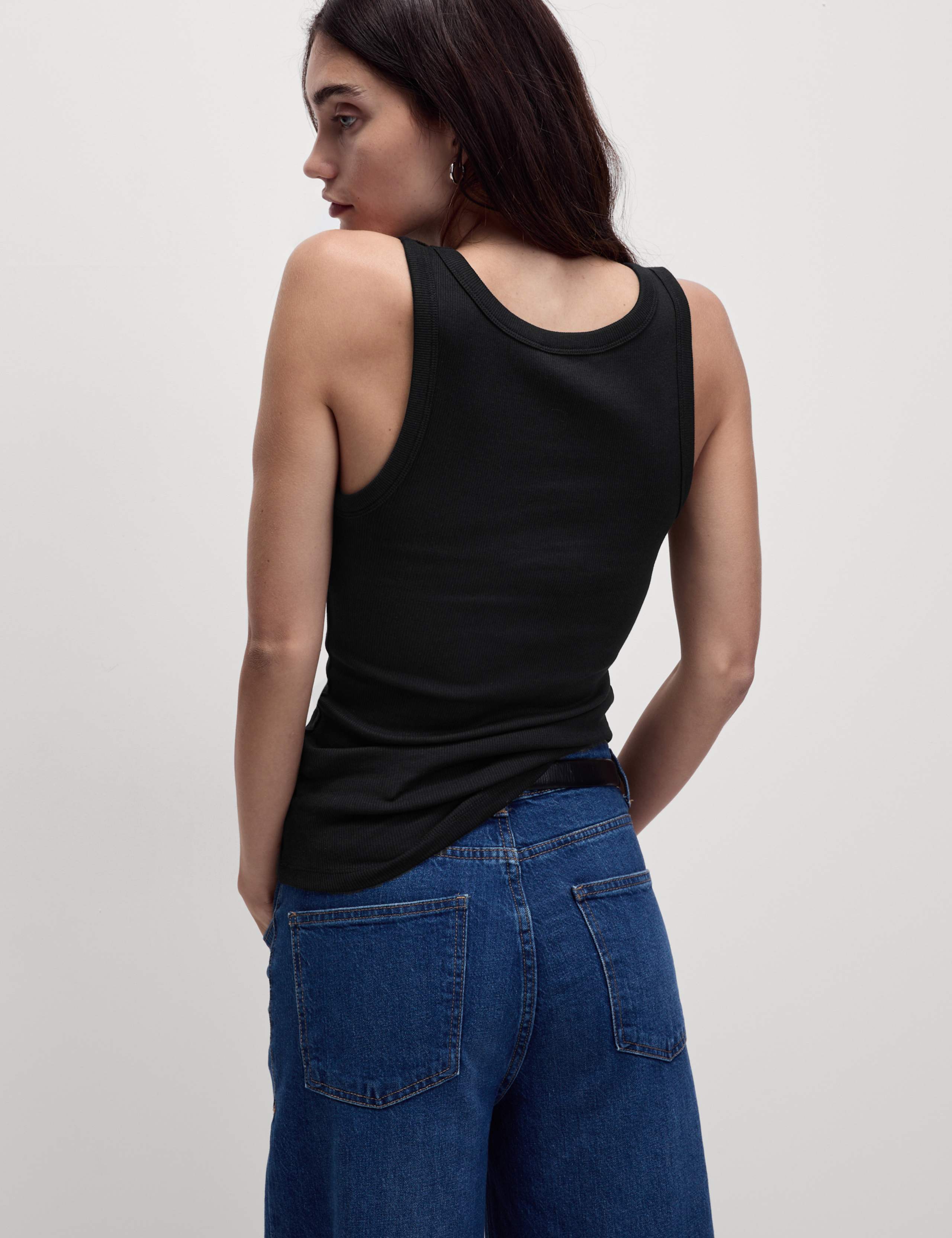 Cotton Rich Ribbed Slim Fit Vest Top 5 of 6