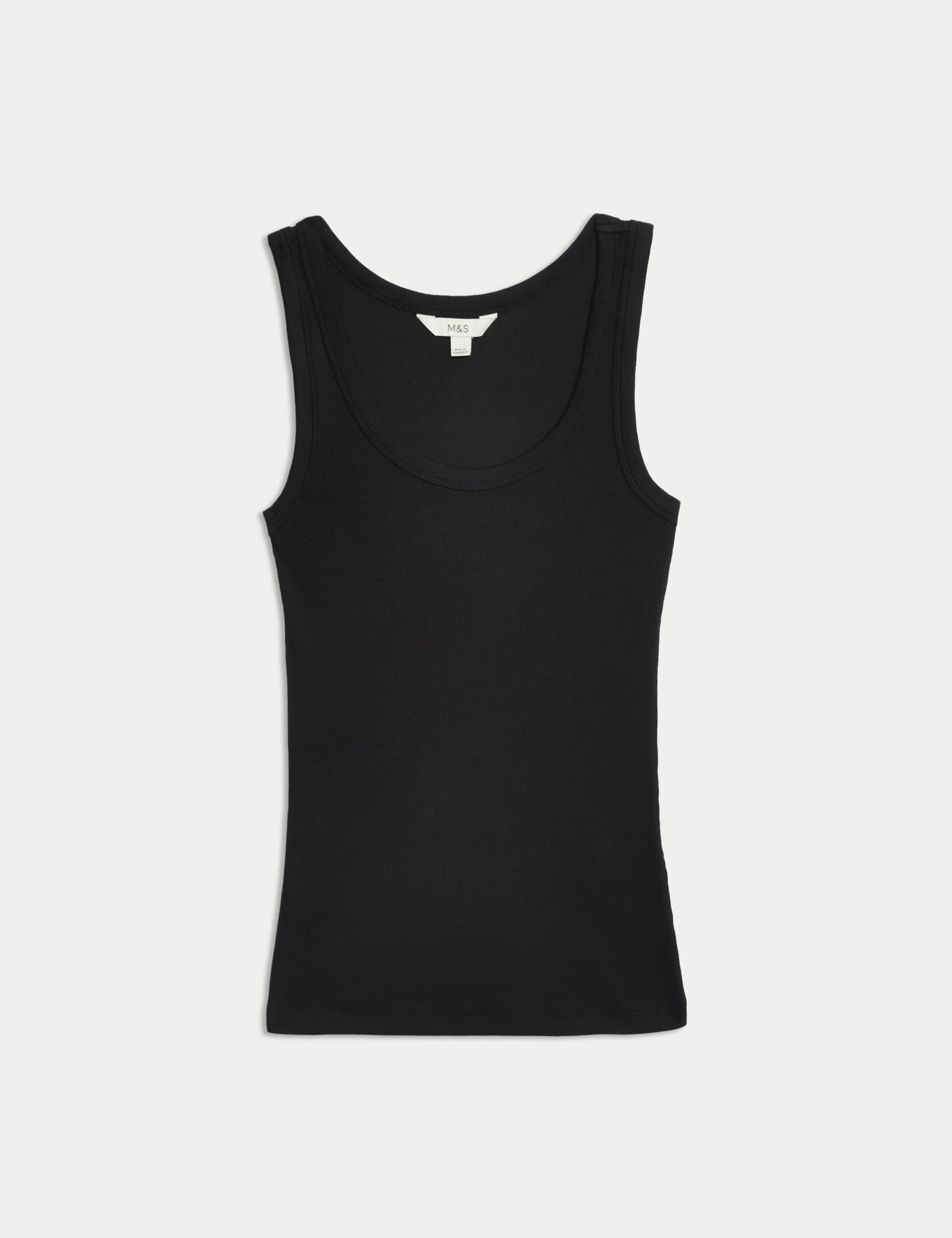 Cotton Rich Ribbed Slim Fit Vest Top 2 of 6