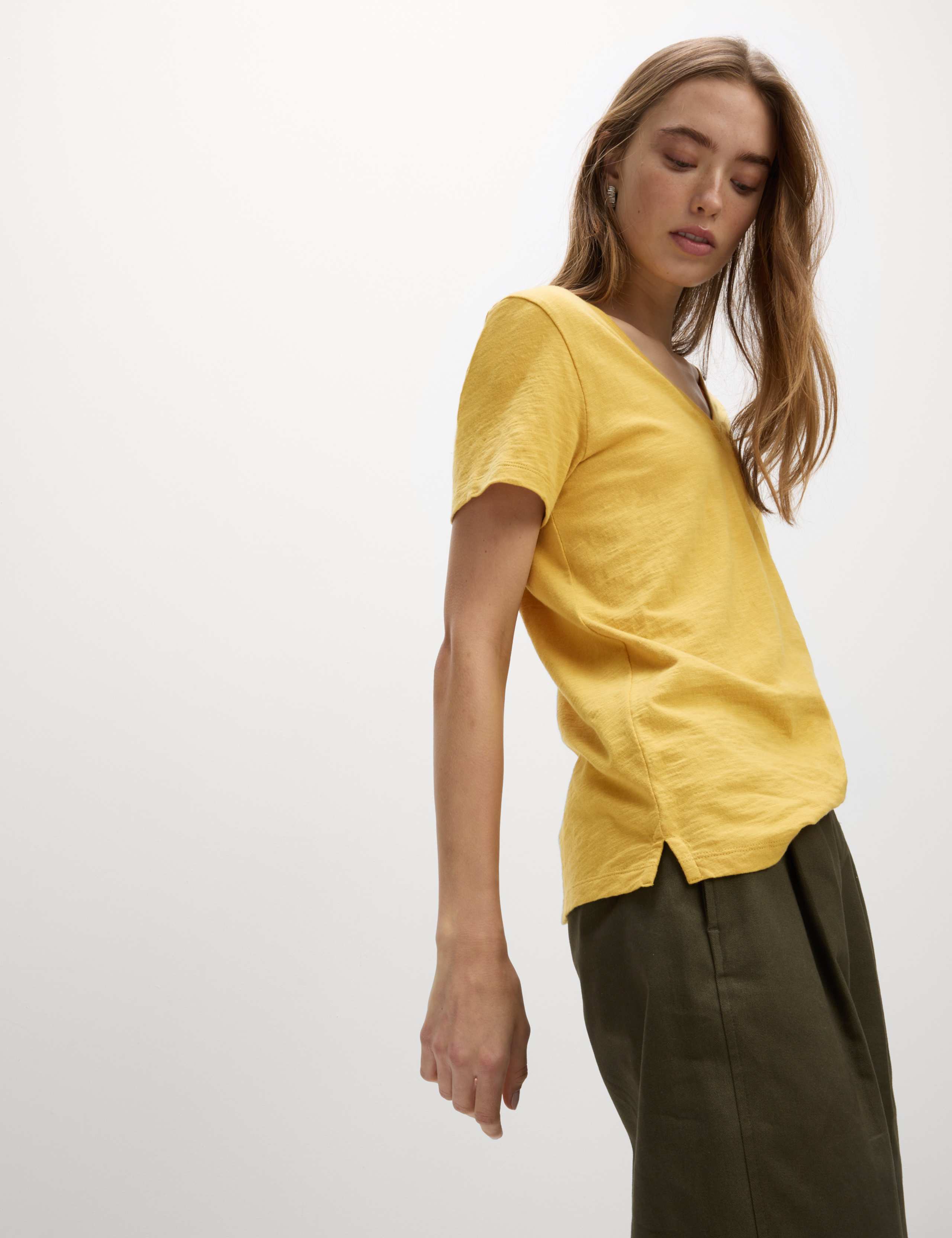 Pure Cotton V-Neck T-Shirt 4 of 4