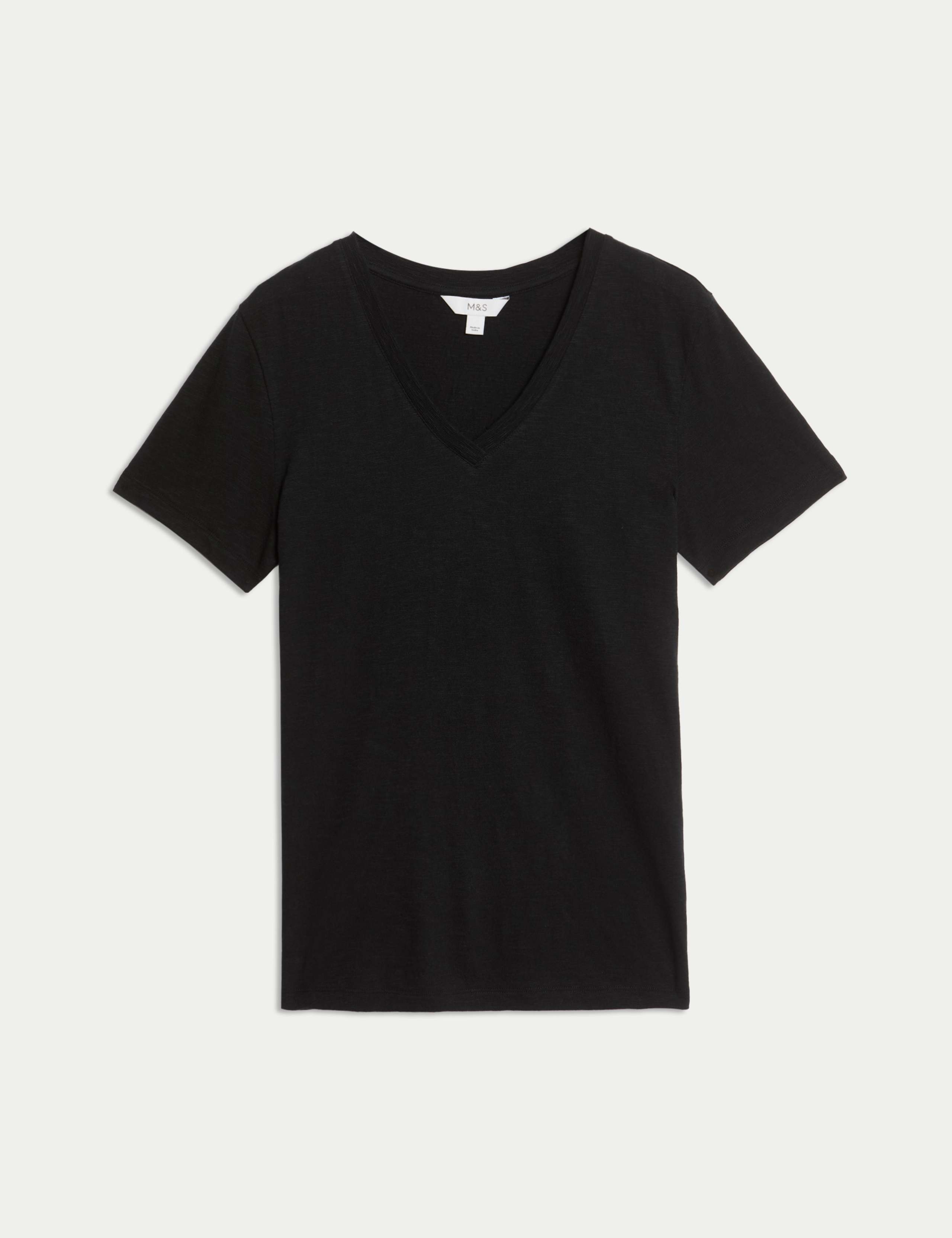 Pure Cotton V-Neck T-Shirt 2 of 5