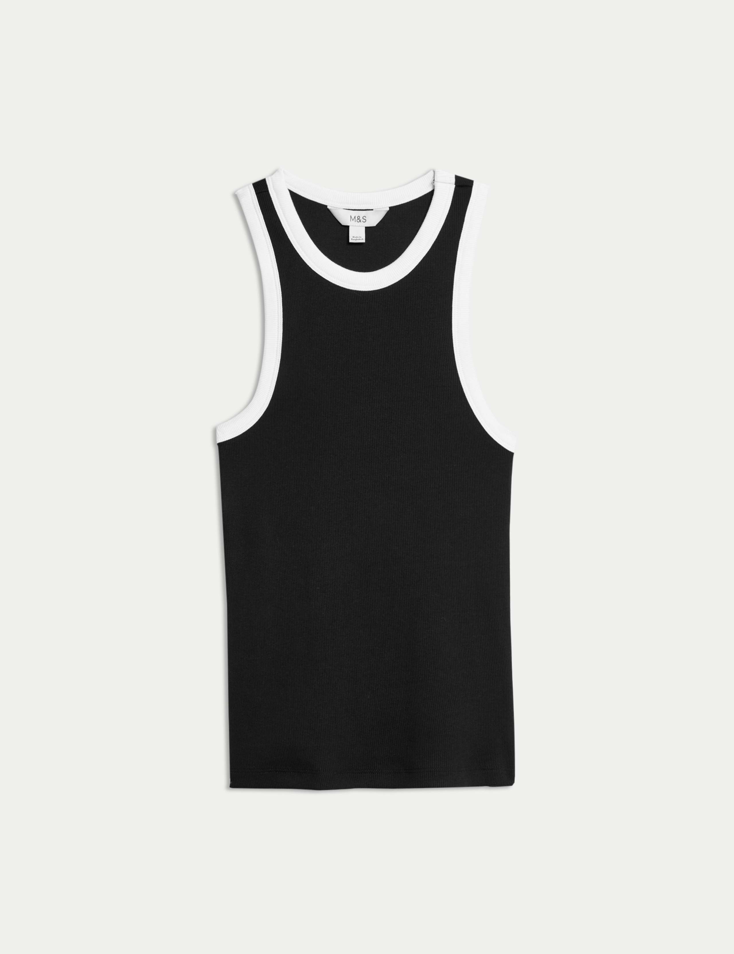 Cotton Rich Textured Racer Vest 2 of 4