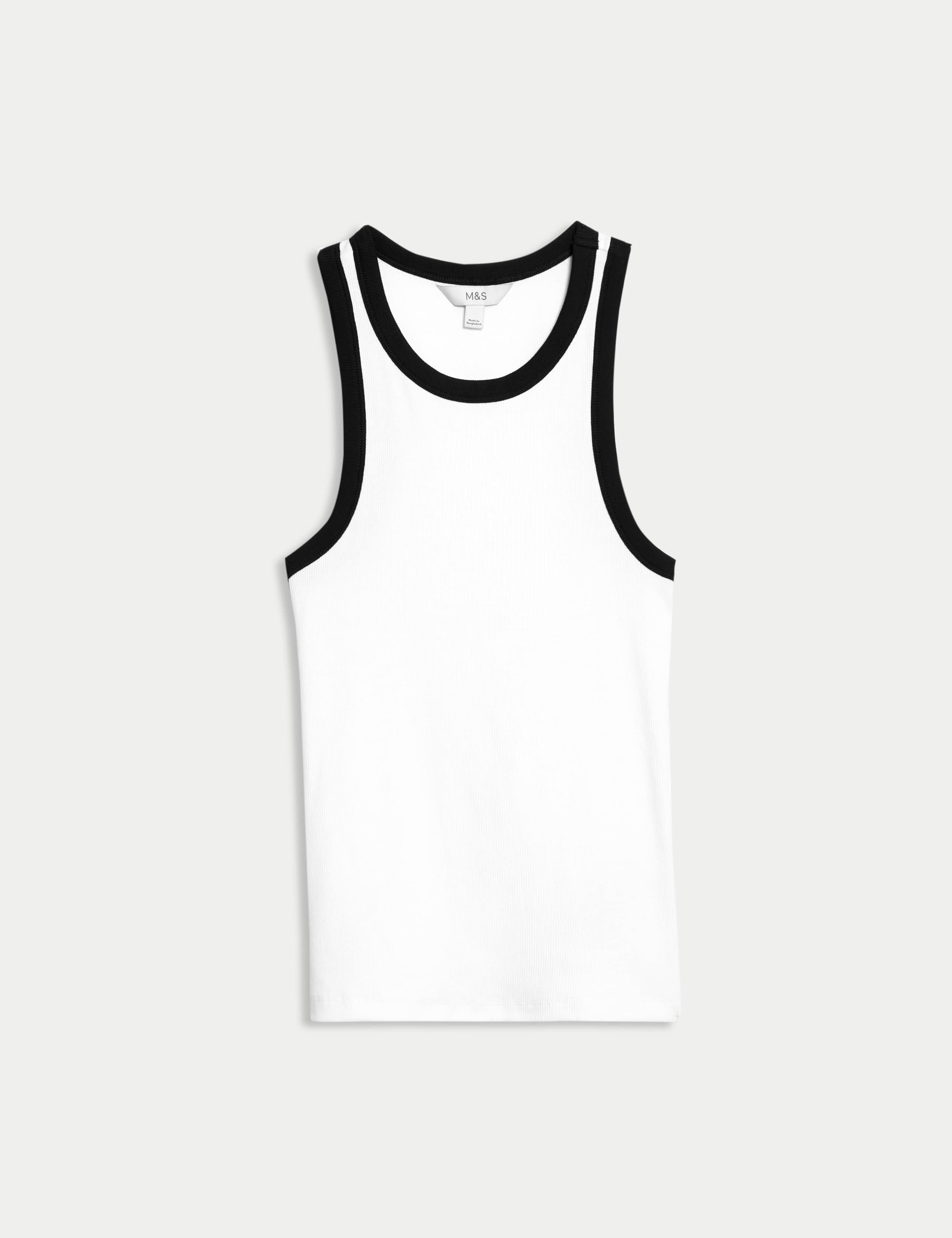 Cotton Rich Textured Racer Vest 2 of 6