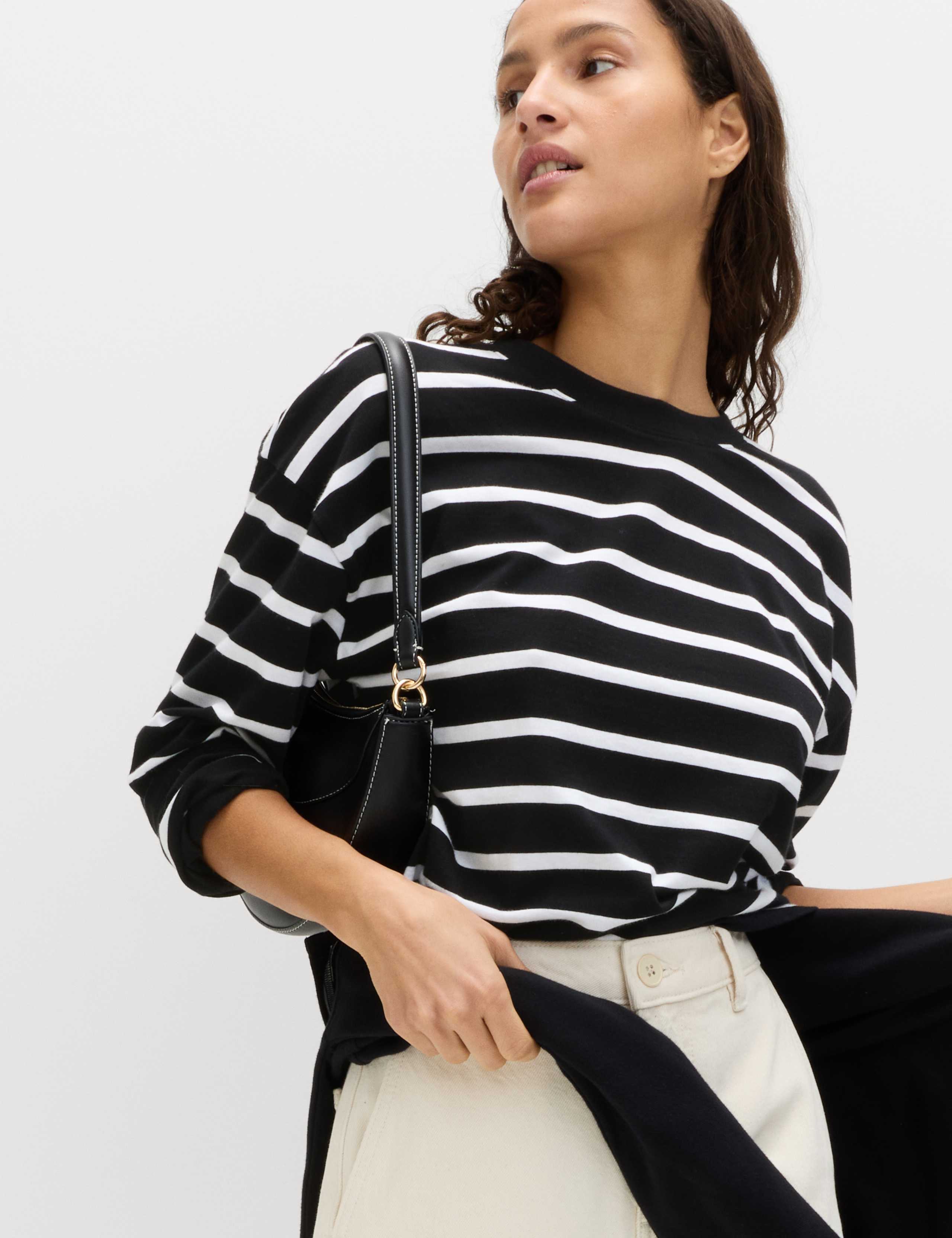 Pure Cotton Striped Boxy Top 6 of 6