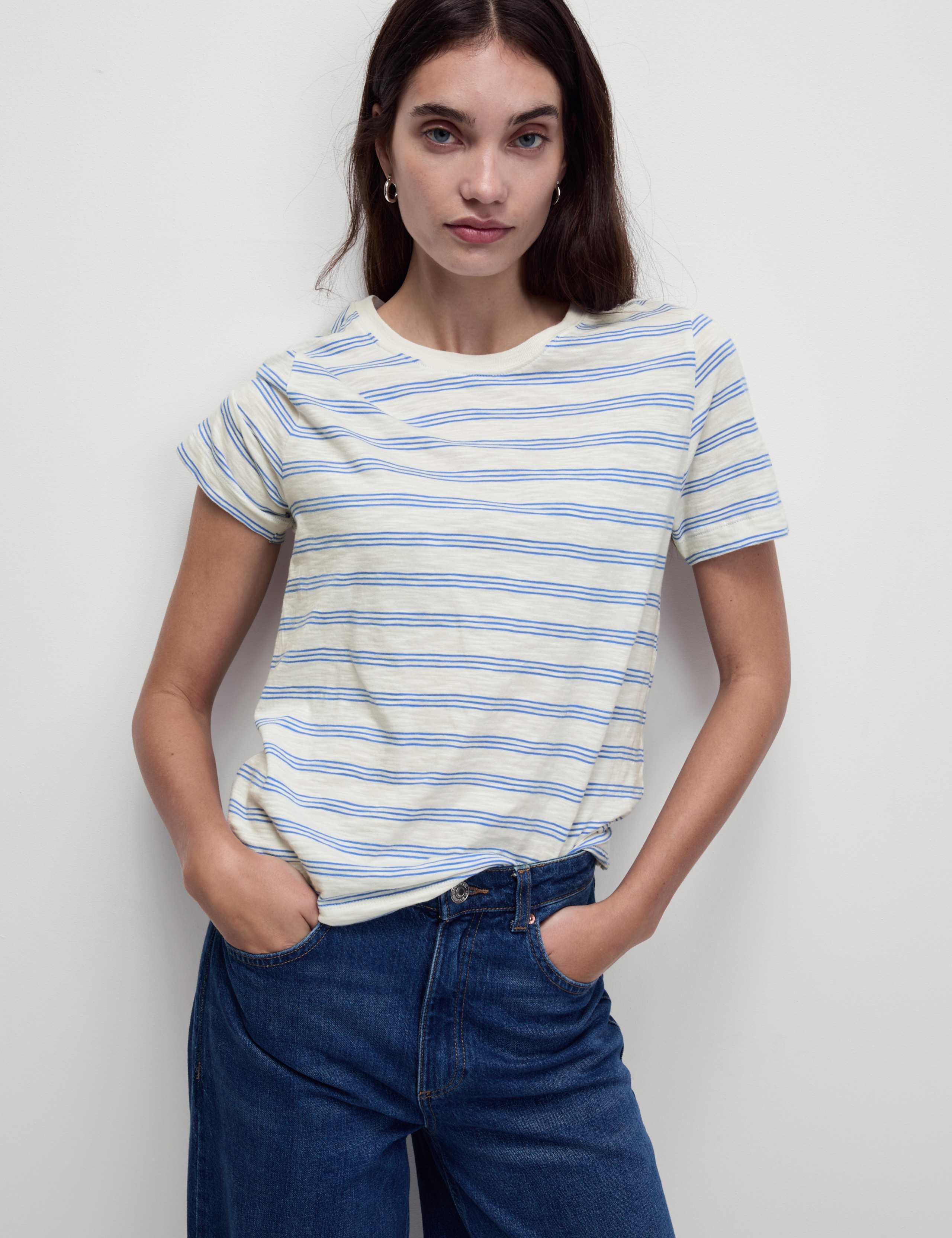 Pure Cotton Striped Regular Fit T-Shirt 1 of 5