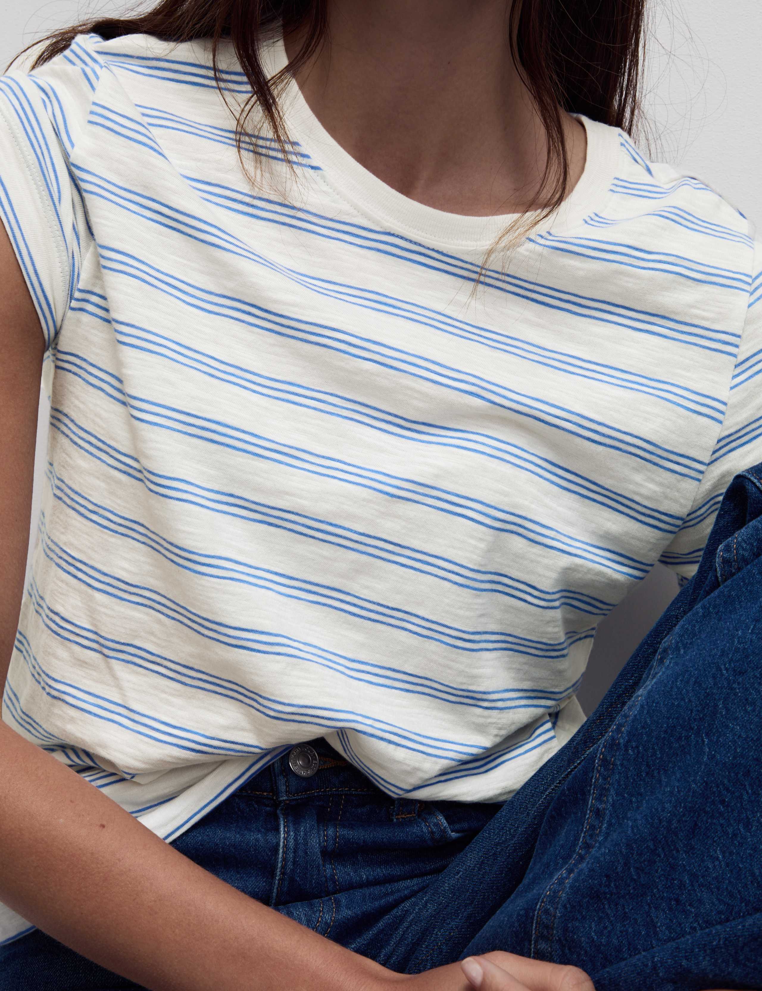Pure Cotton Striped Regular Fit T-Shirt 4 of 5