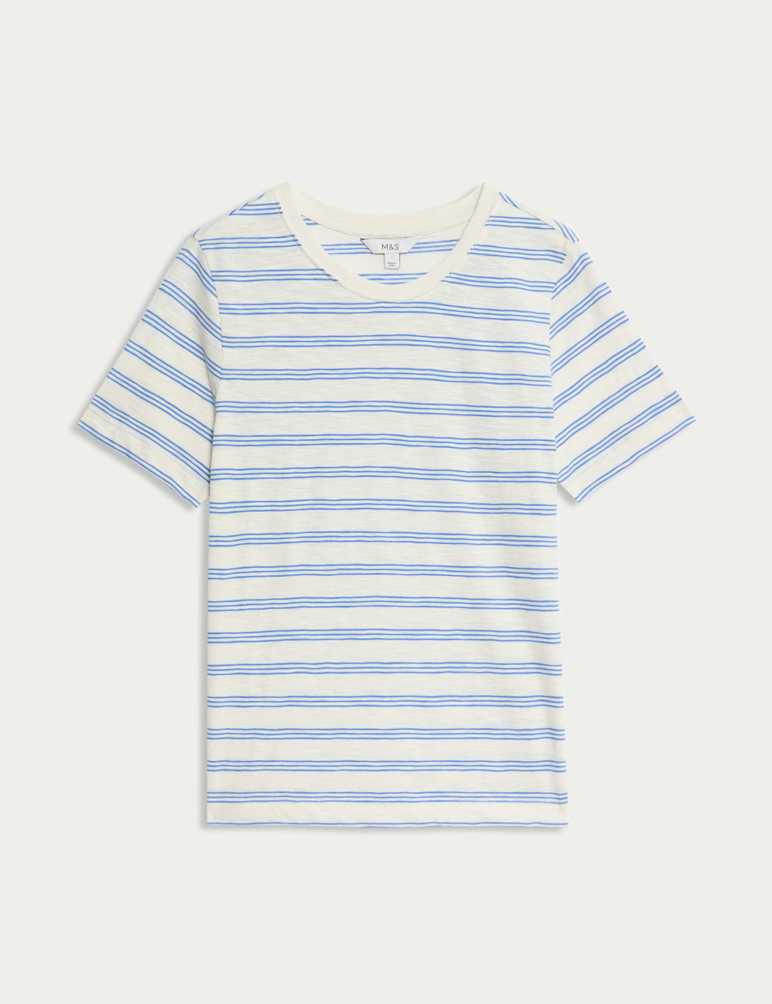 Pure Cotton Striped Regular Fit T-Shirt 2 of 5