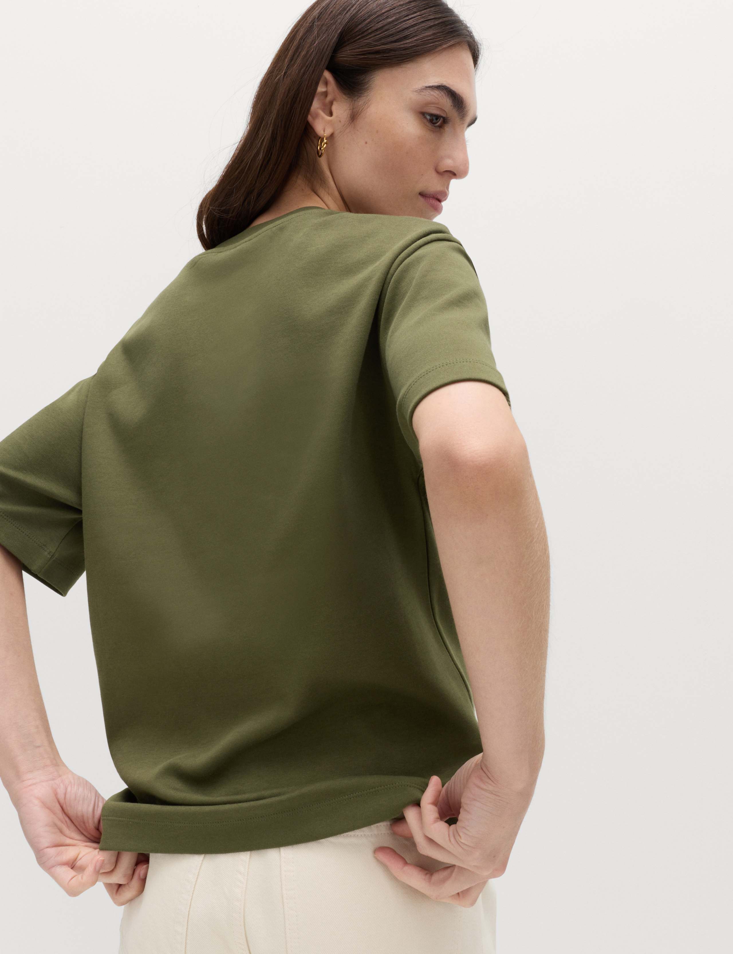 Pure Cotton Crew Neck Oversized T-Shirt 5 of 5