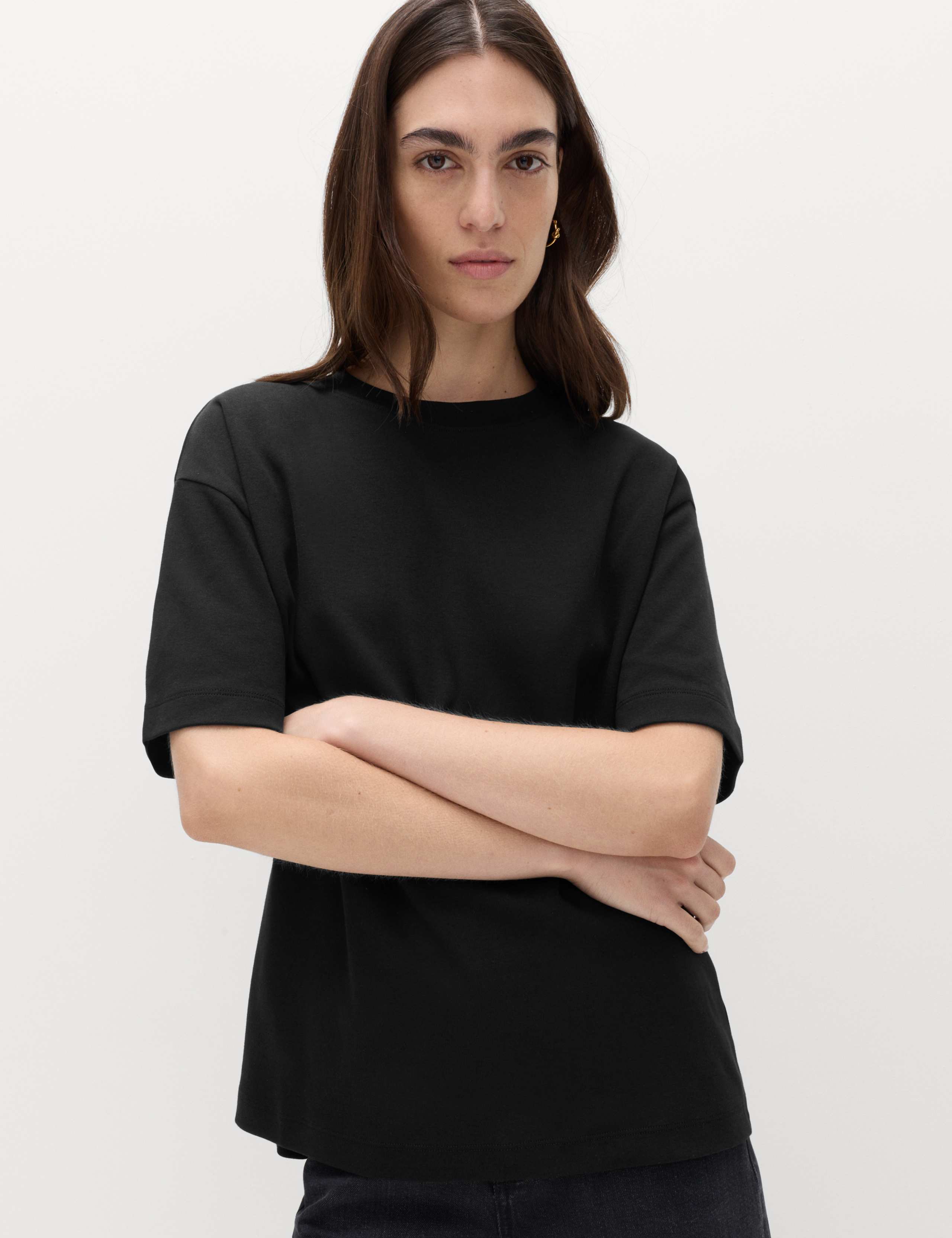 Pure Cotton Crew Neck Oversized T-Shirt 1 of 5