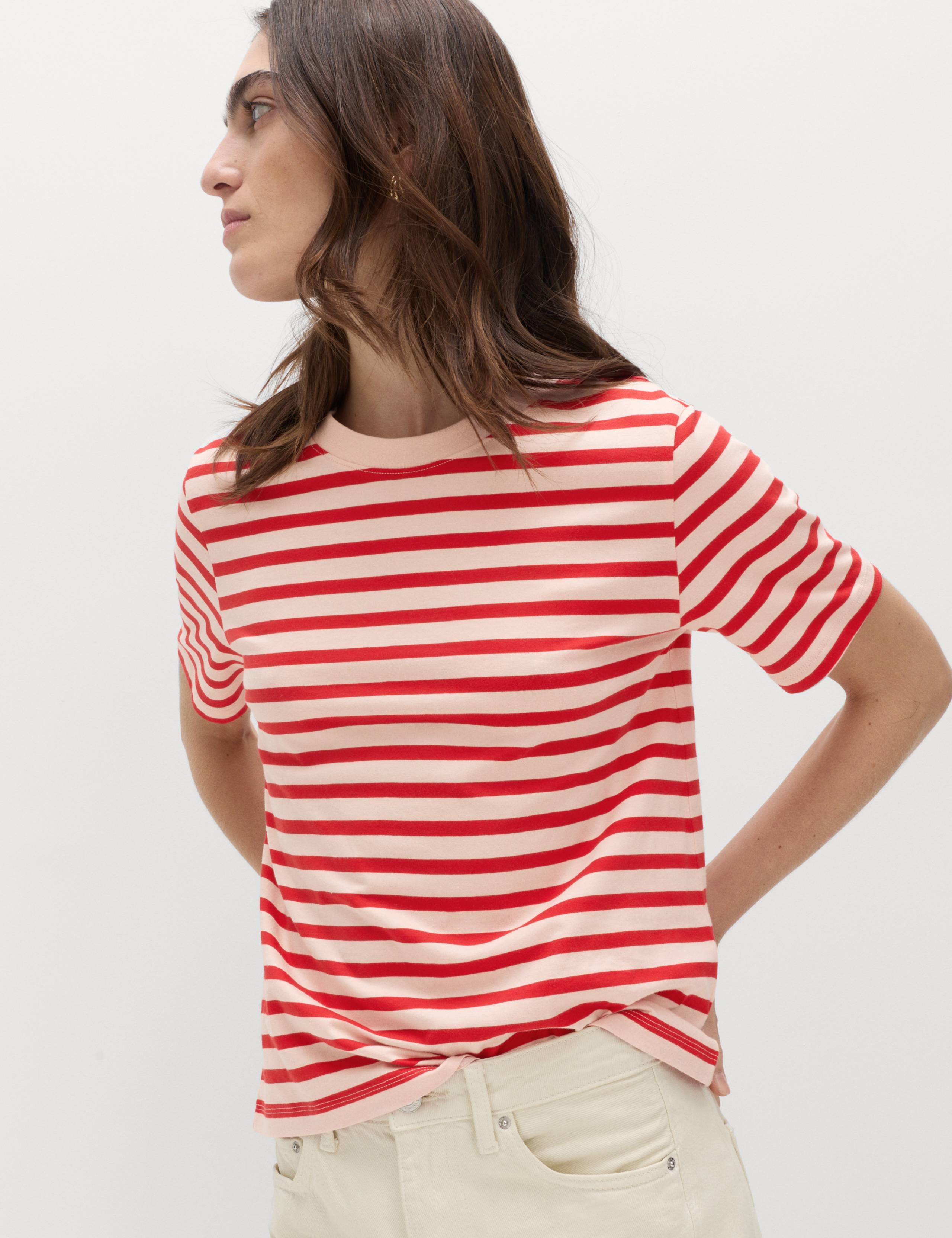 Pure Cotton Striped Everyday Fit T-Shirt 1 of 4
