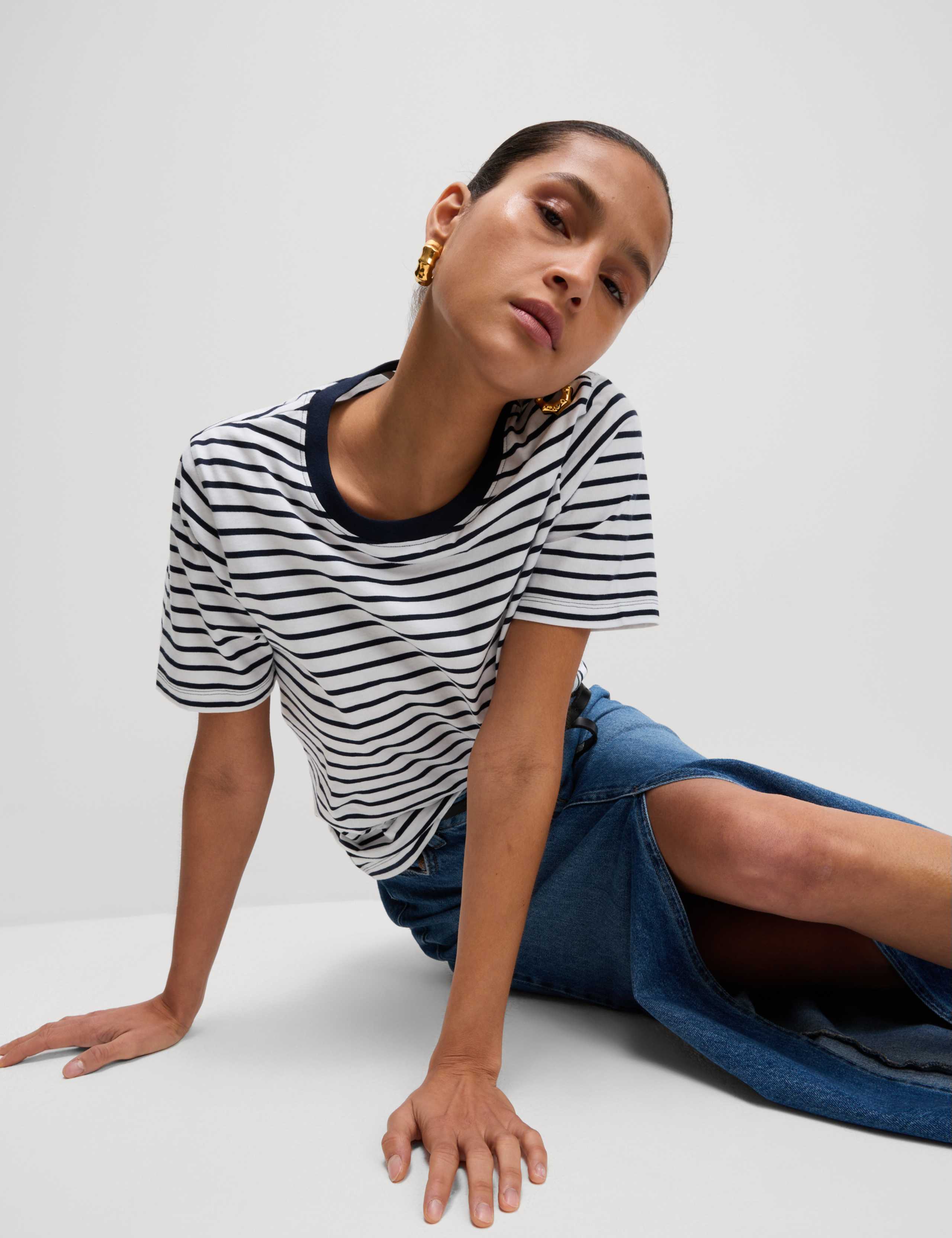 Pure Cotton Striped Everyday Fit T-Shirt 4 of 4