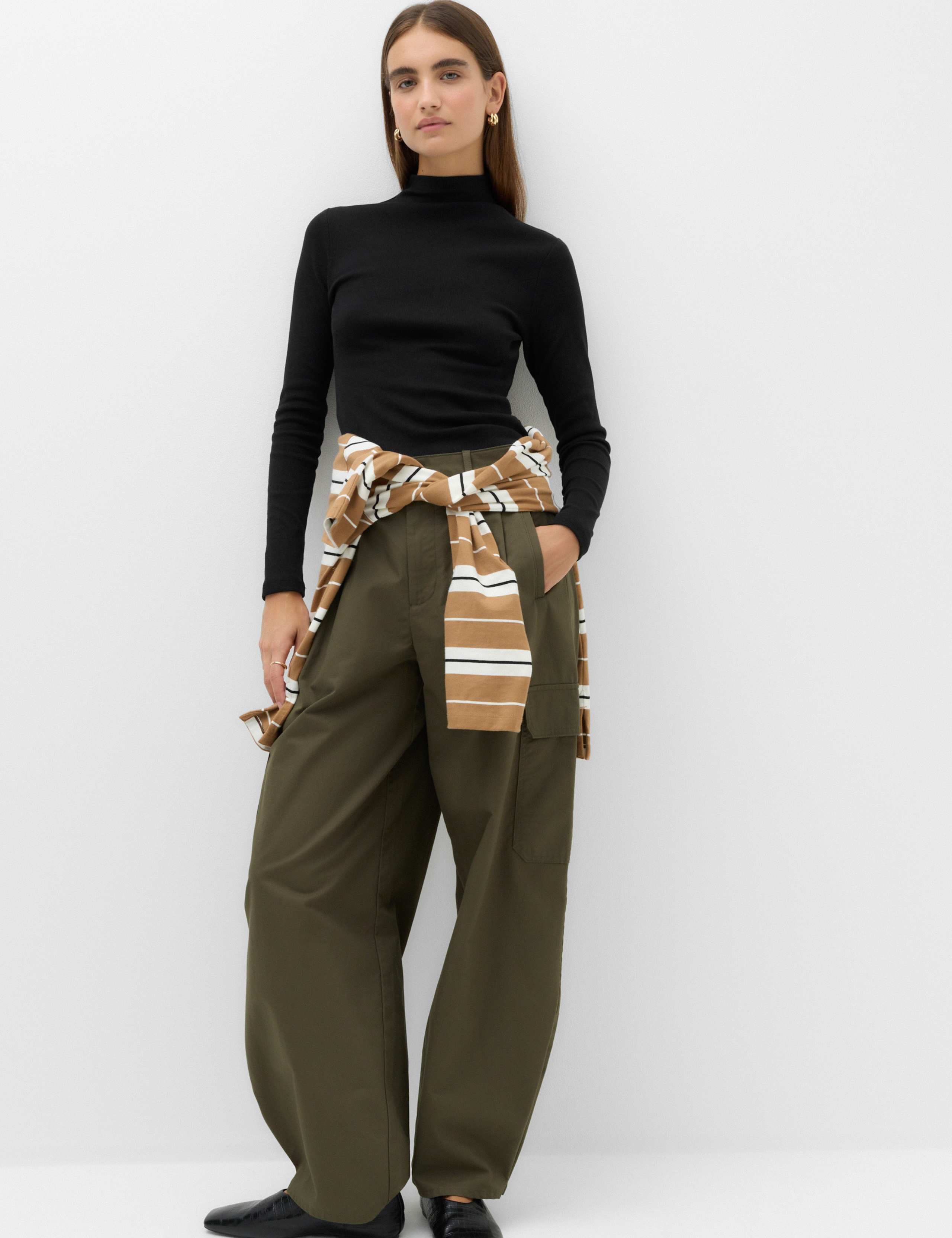 Cotton Rich Ribbed Funnel Neck Top 6 of 6