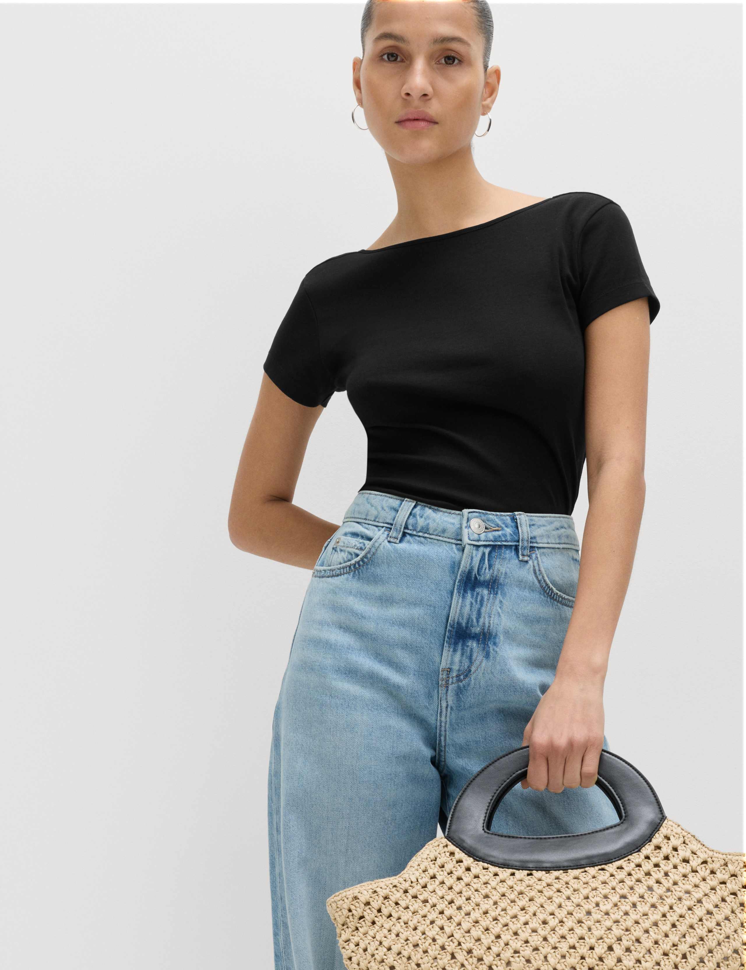 Pure Cotton Short Sleeve Scoop Back T-Shirt 1 of 6