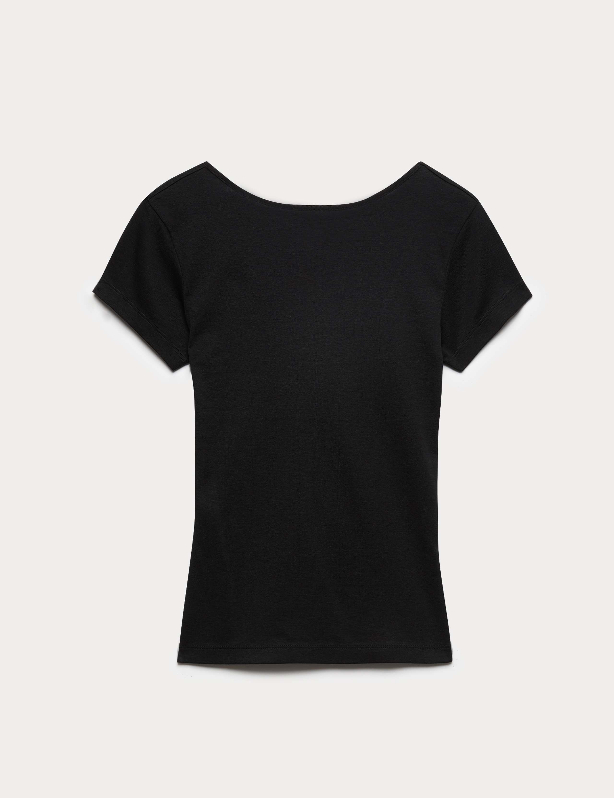 Pure Cotton Short Sleeve Scoop Back T-Shirt 2 of 6