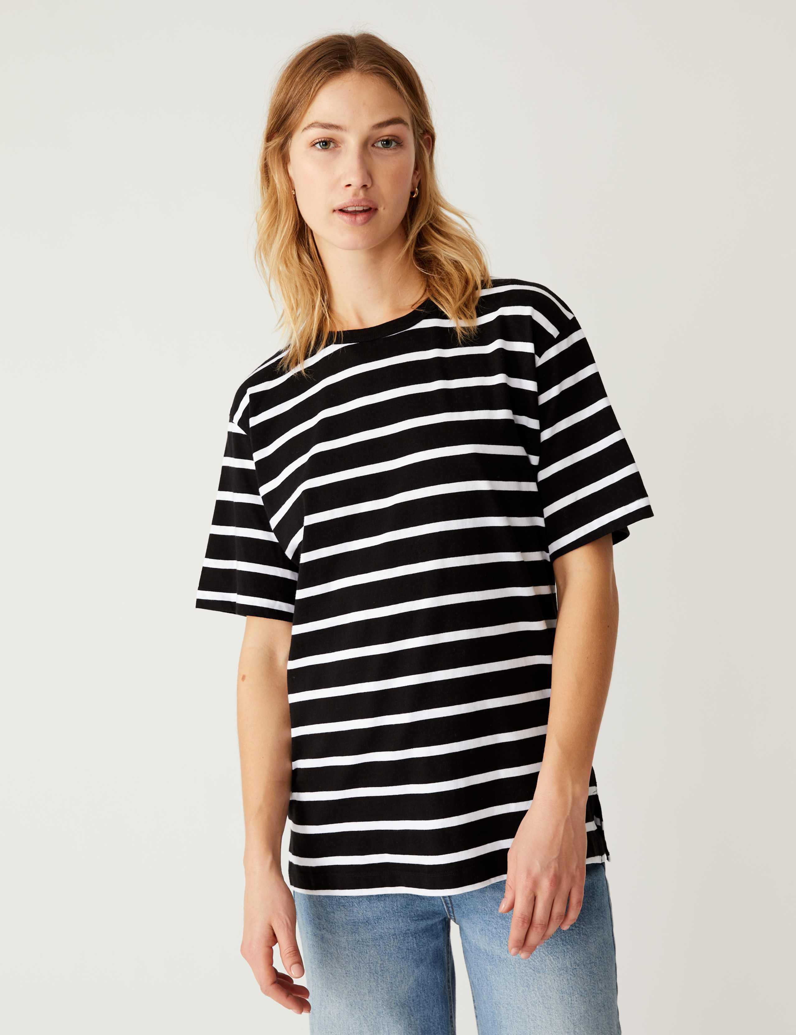 Pure Cotton Striped Oversized T-Shirt 4 of 6