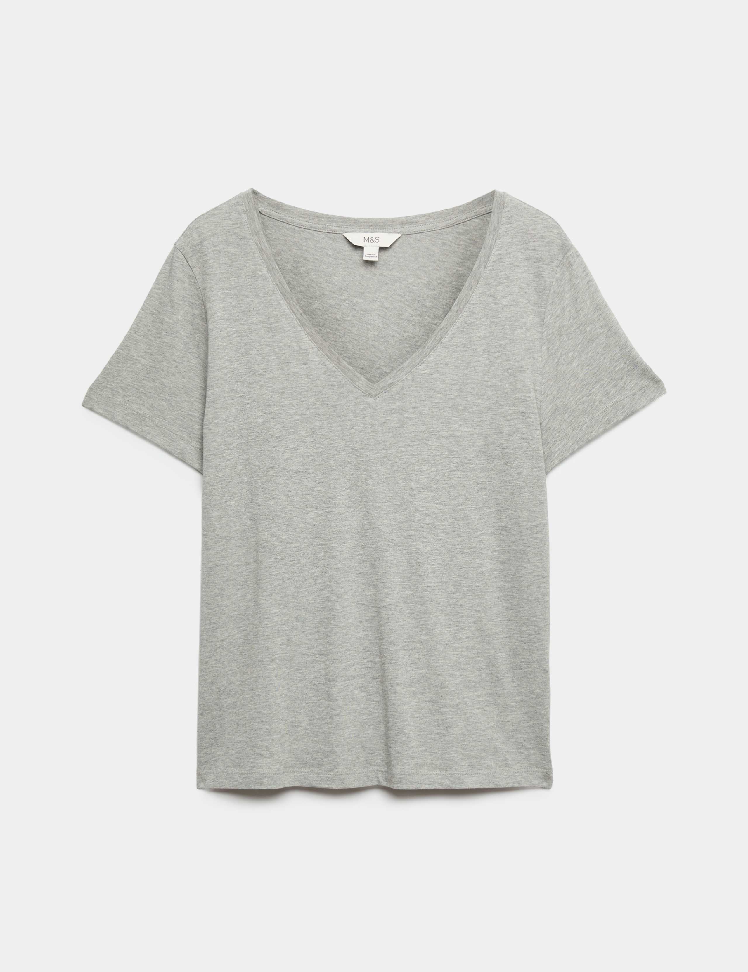 Pure Cotton V-Neck T-Shirt 2 of 5