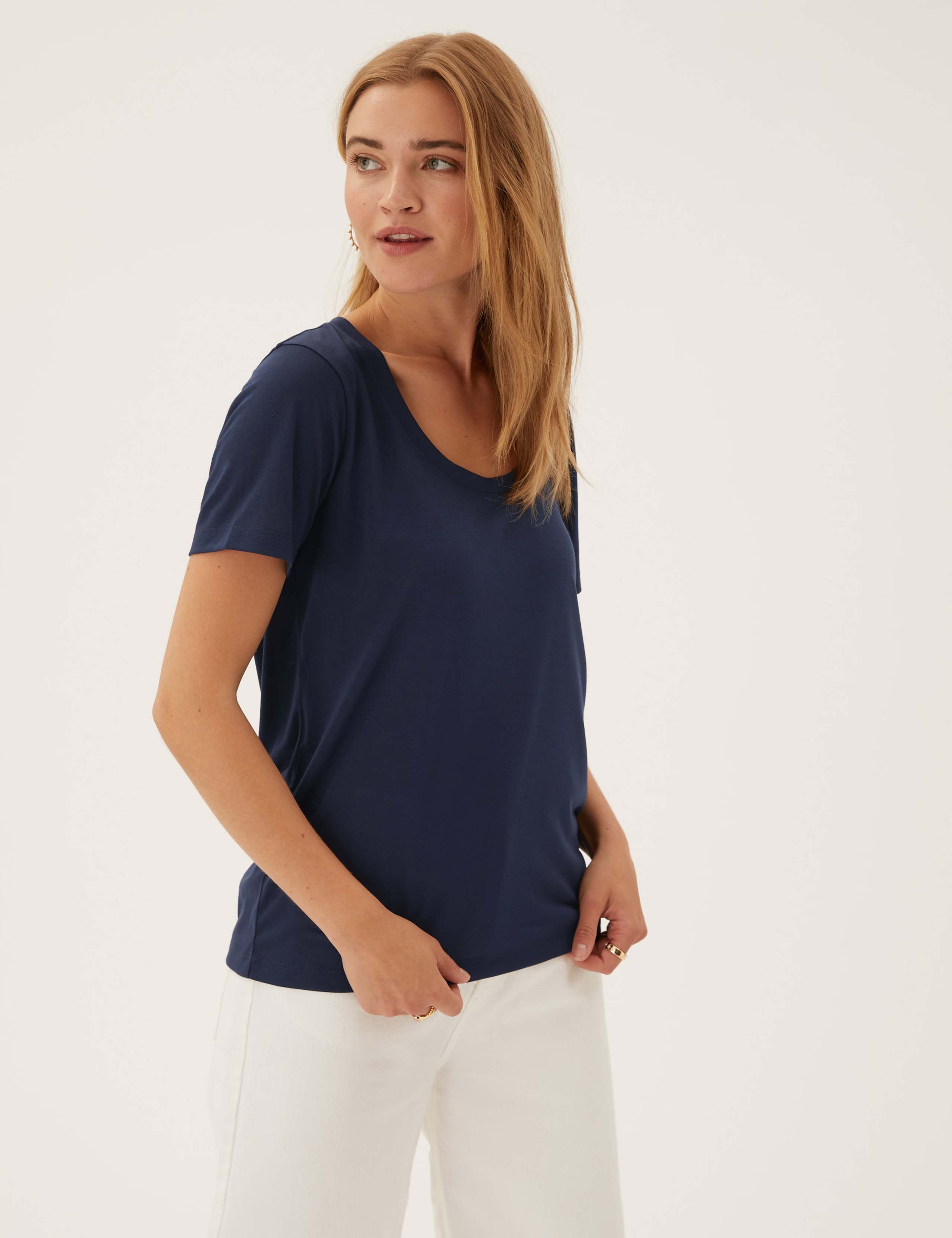 Scoop Neck Relaxed Short Sleeve T-Shirt 4 of 5