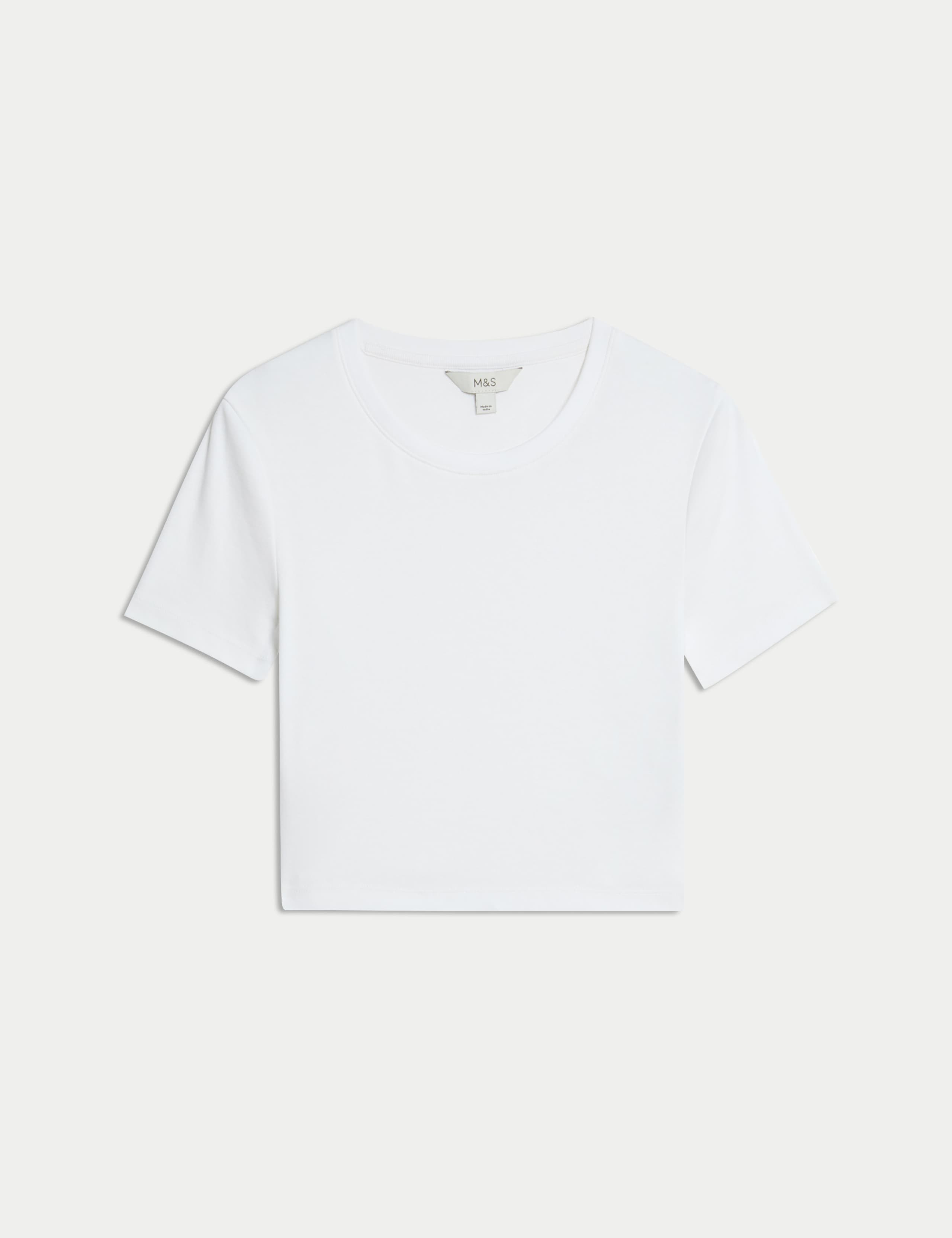 Pure Cotton Slim Fit Crop T-Shirt 2 of 3
