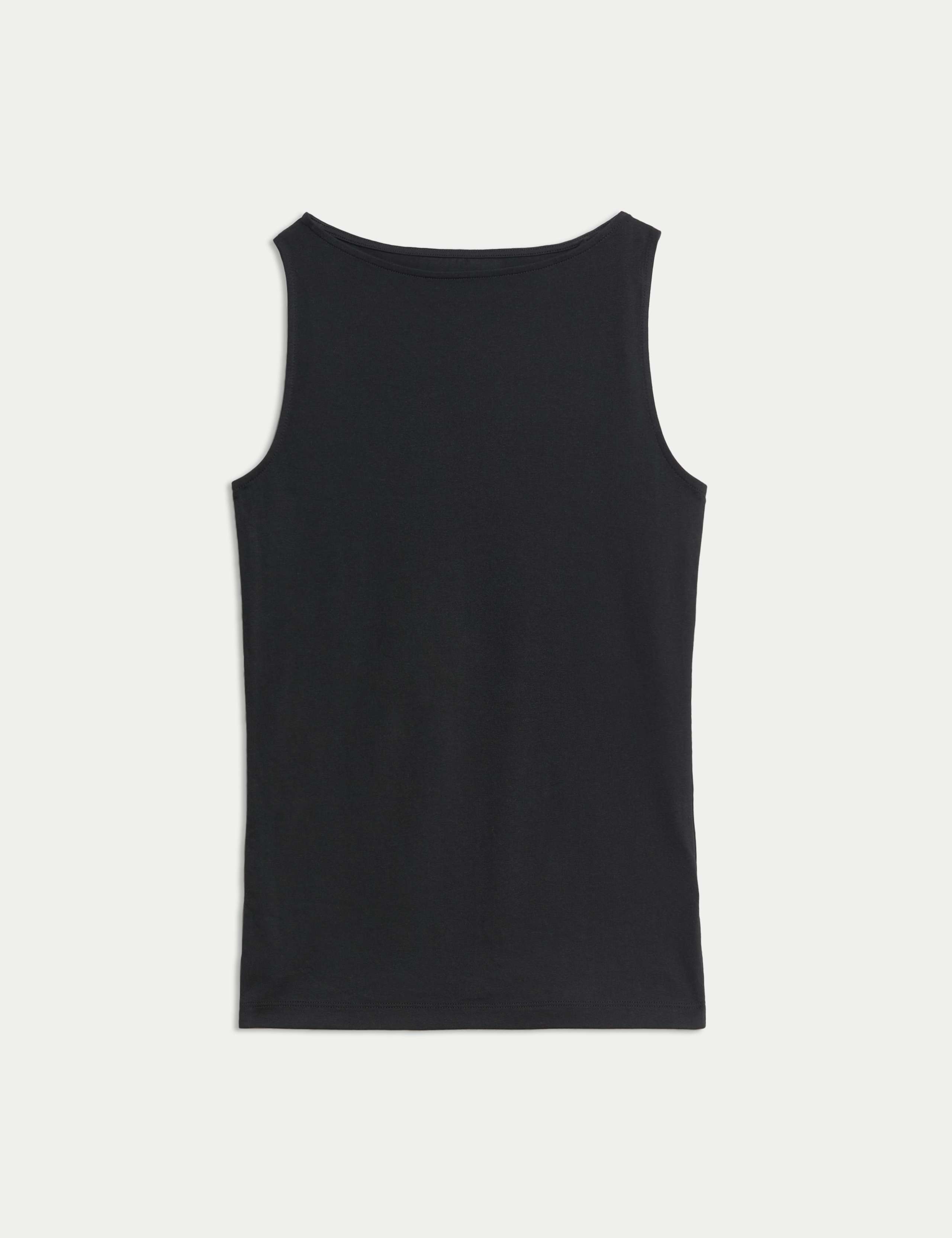 Cotton Rich Slash Neck Vest Top 2 of 4