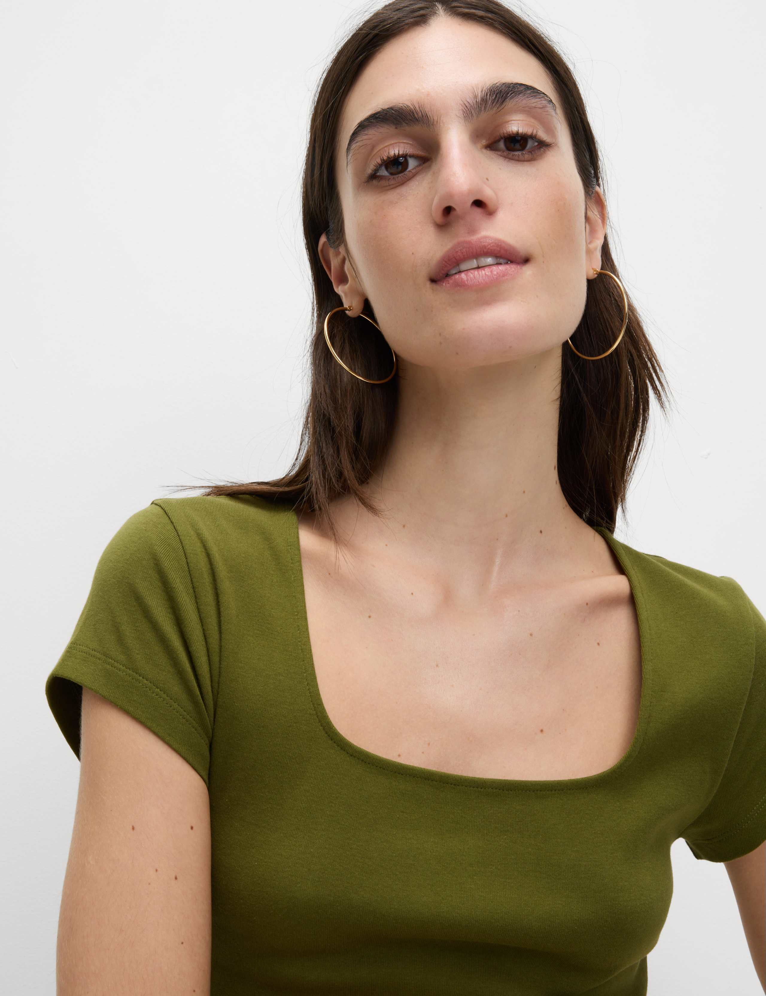 Pure Cotton Square Neck Slim Fit Top 4 of 5