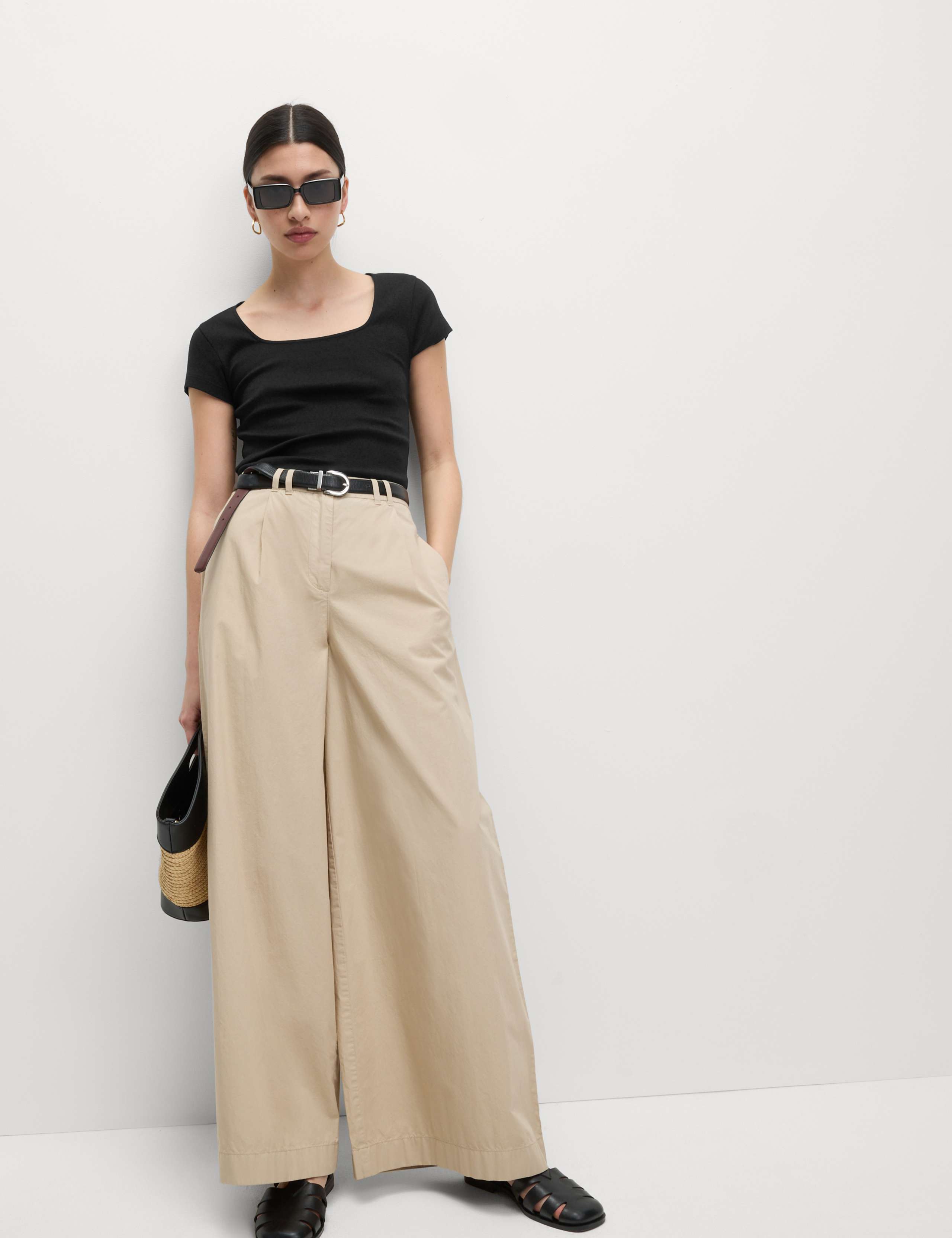 Pure Cotton Square Neck Slim Fit Top 3 of 5