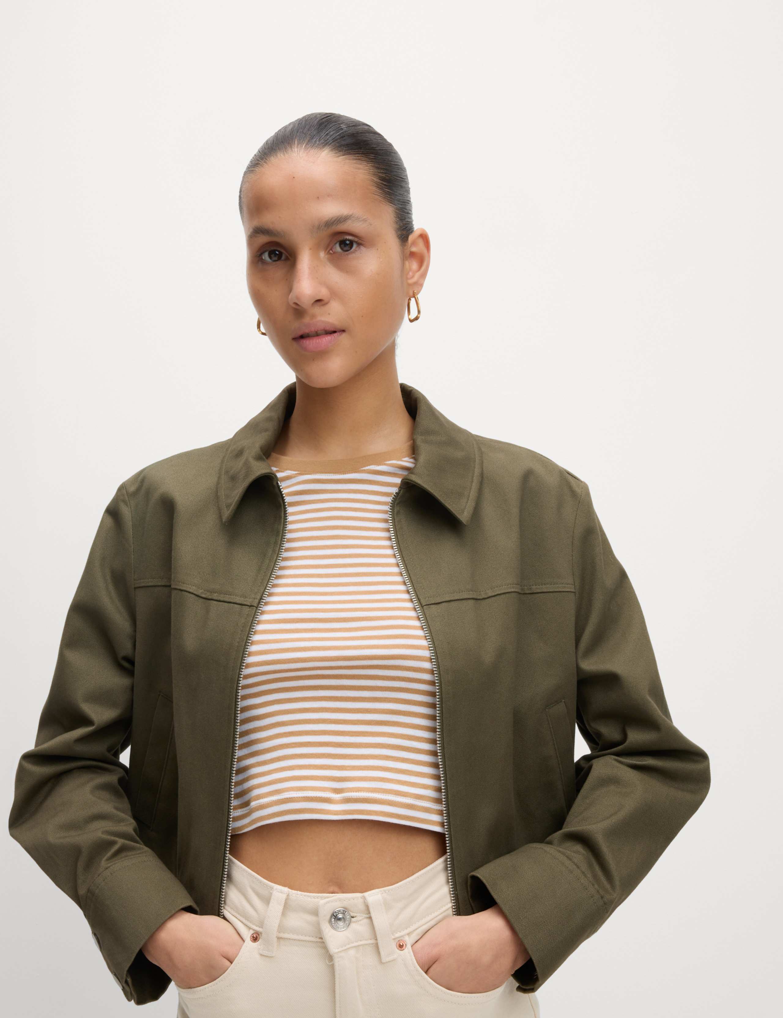 Pure Cotton Striped Crop T-Shirt 4 of 4