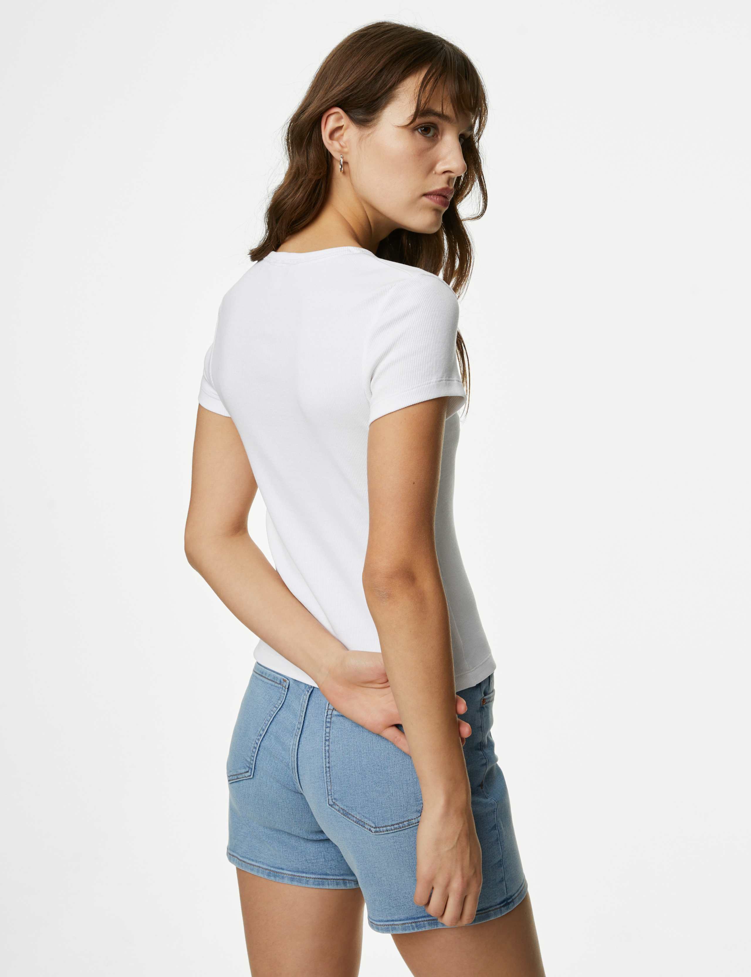 2pk Cotton Rich Slim Ribbed T-Shirts 5 of 5