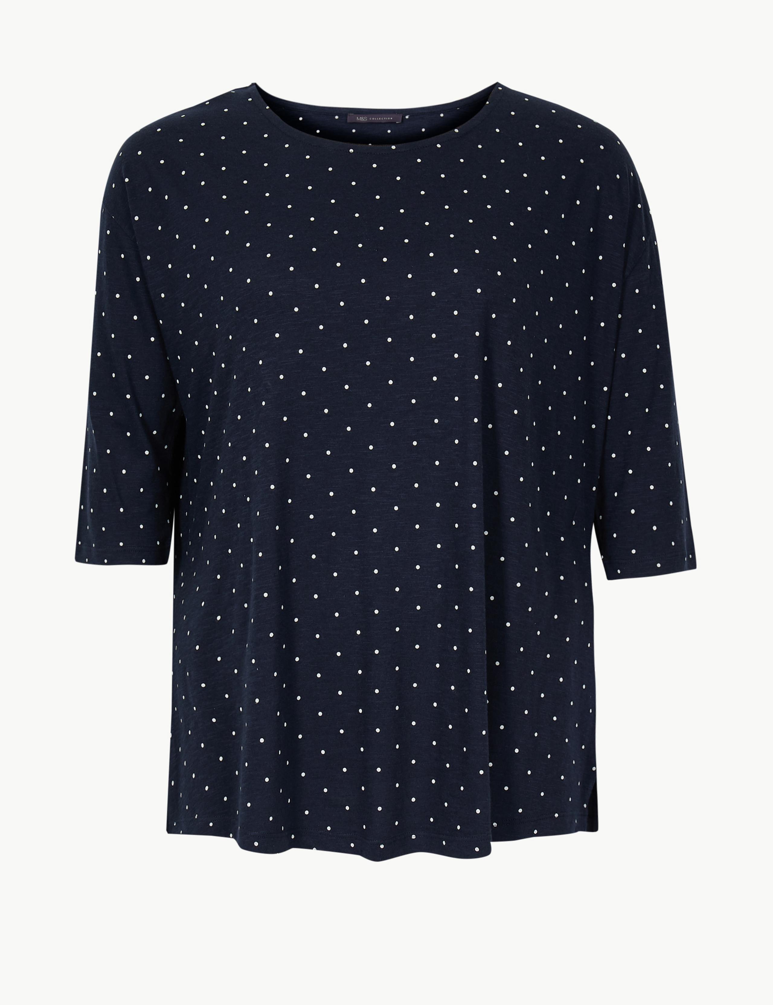 CURVE Polka Dot 3/4 Sleeve T-Shirt 2 of 4