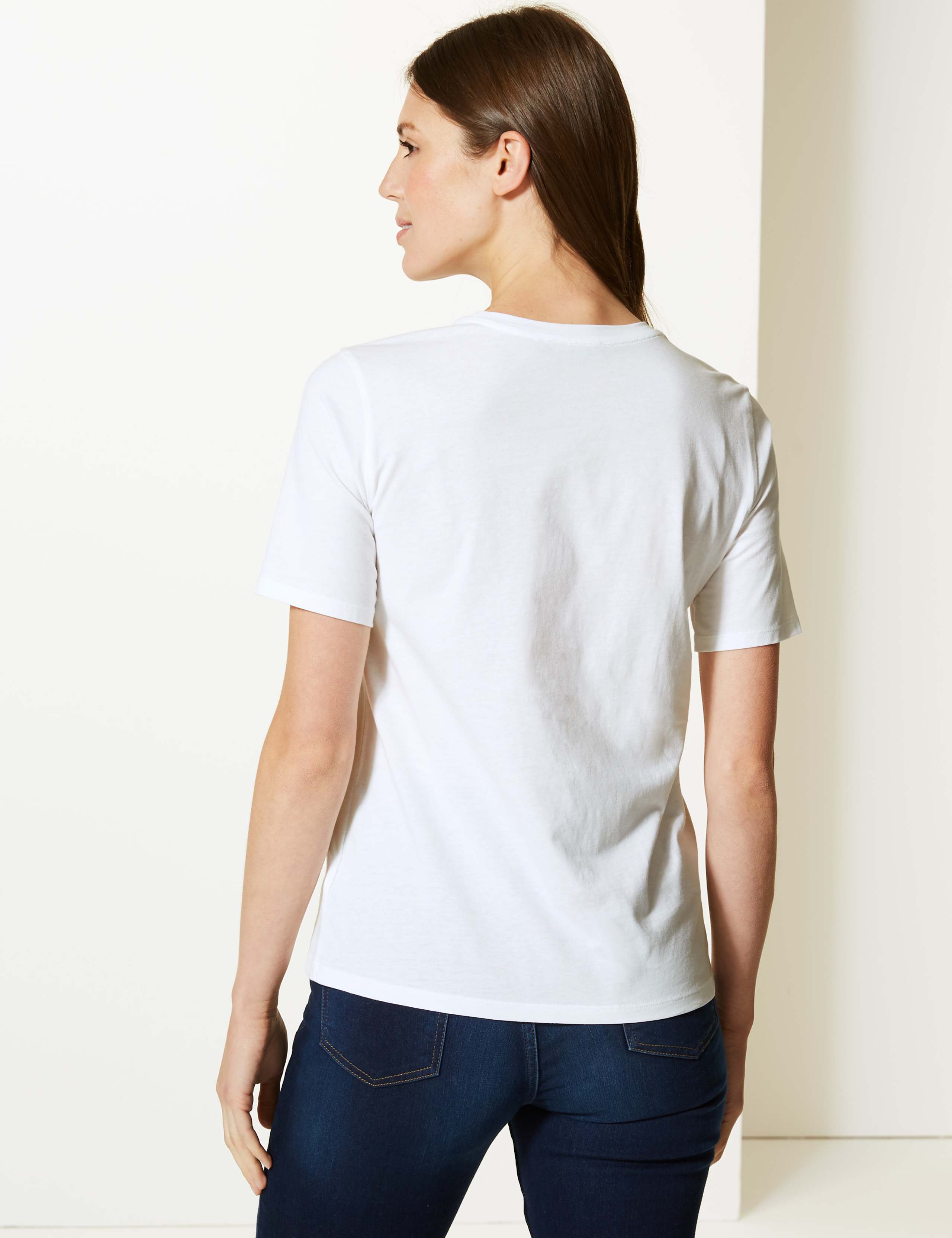 Pure Cotton French Portrait Straight T-Shirt 4 of 4