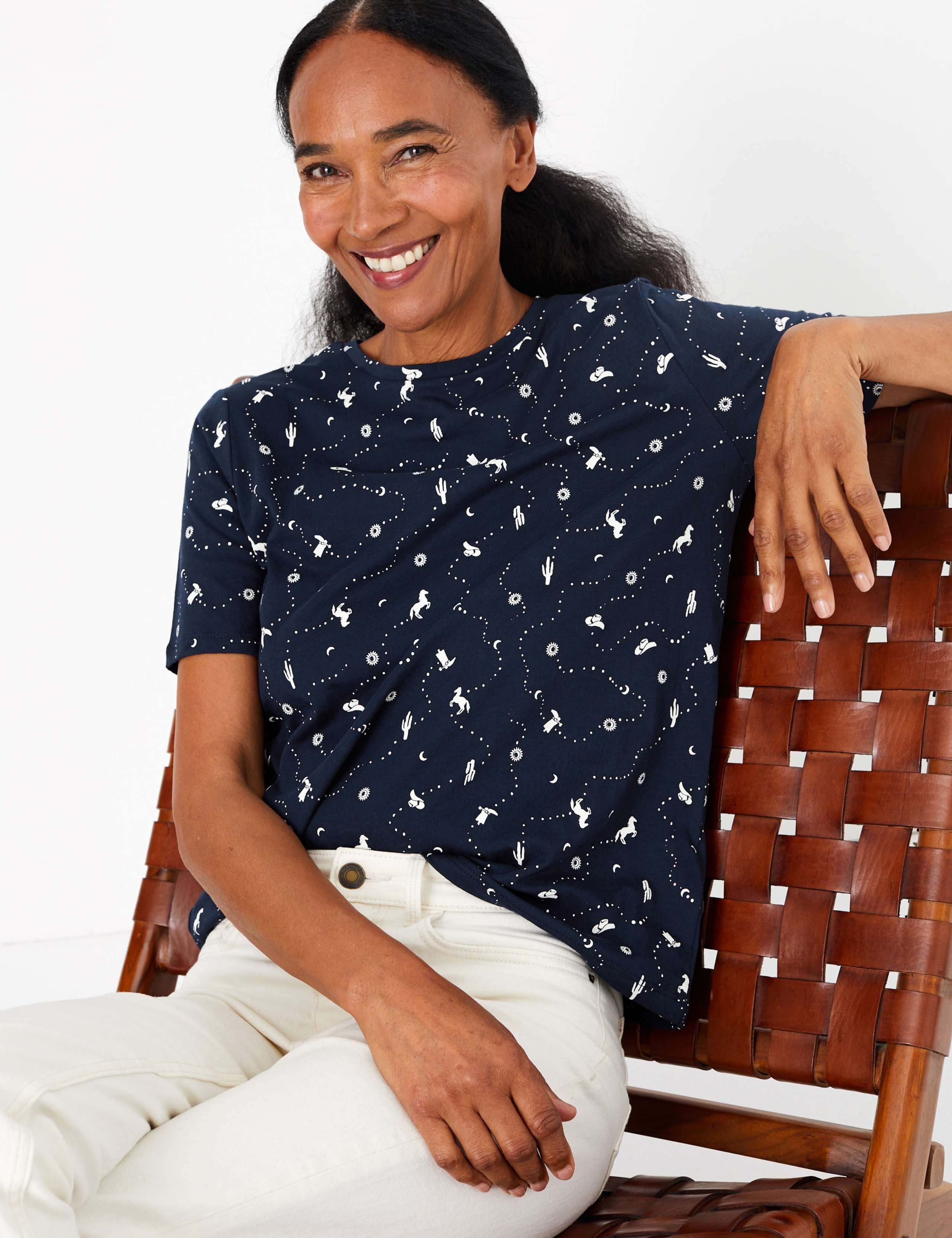 Cotton Printed Straight Fit T-Shirt 1 of 4