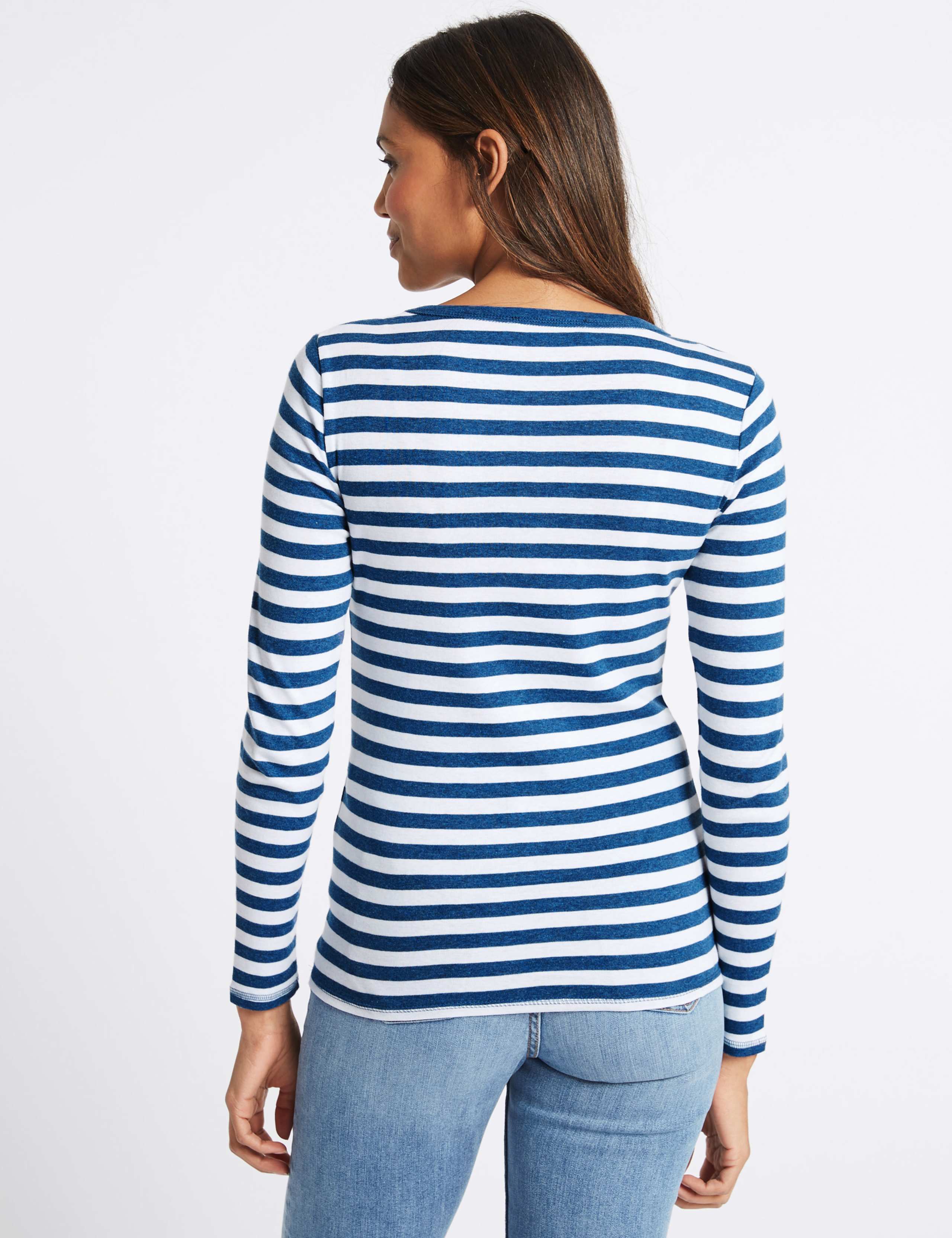 Pure Cotton Striped Long Sleeve T-Shirt 3 of 4