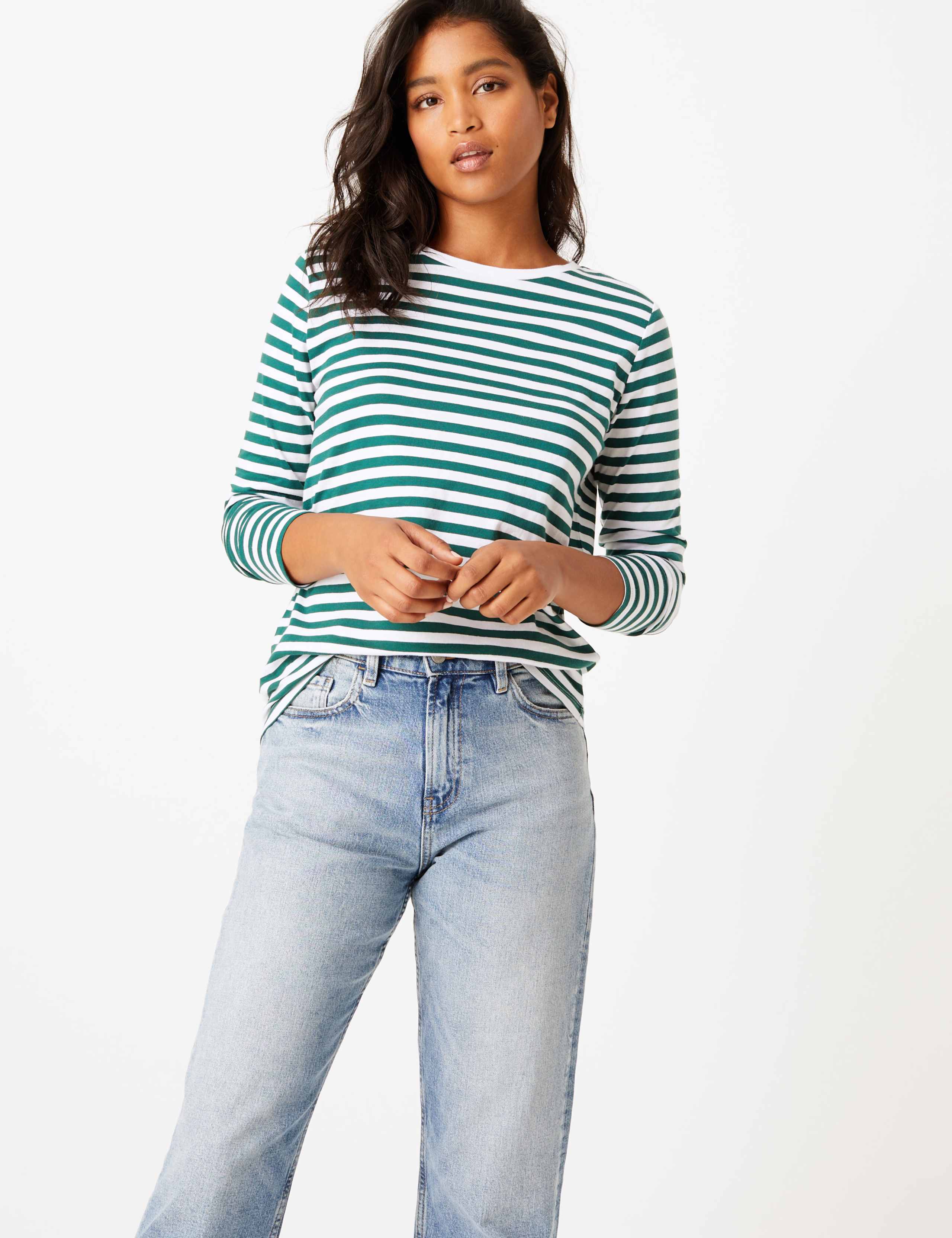 Pure Cotton Striped Straight Fit T-Shirt 3 of 4