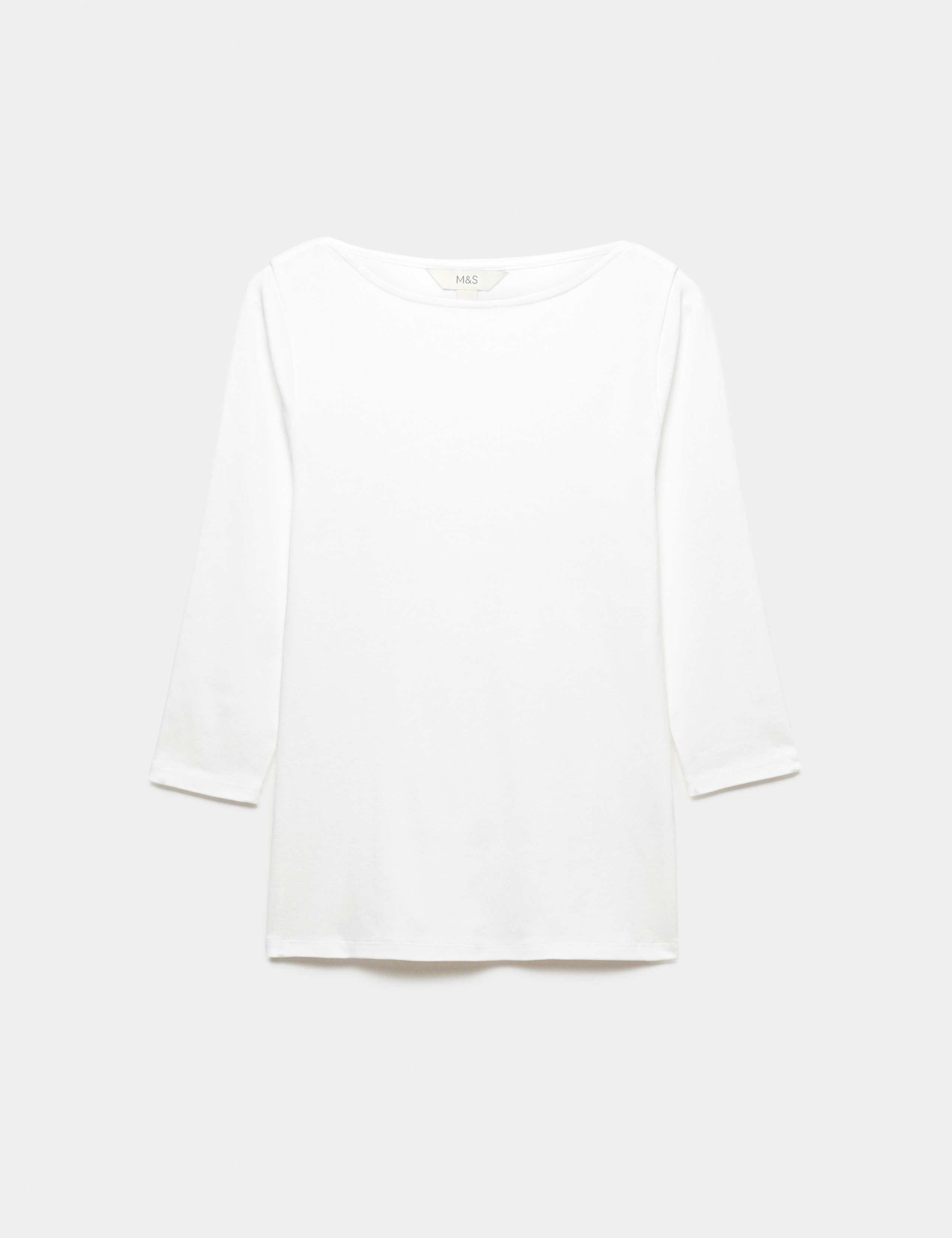 Pure Cotton Slash Neck T-Shirt 2 of 5