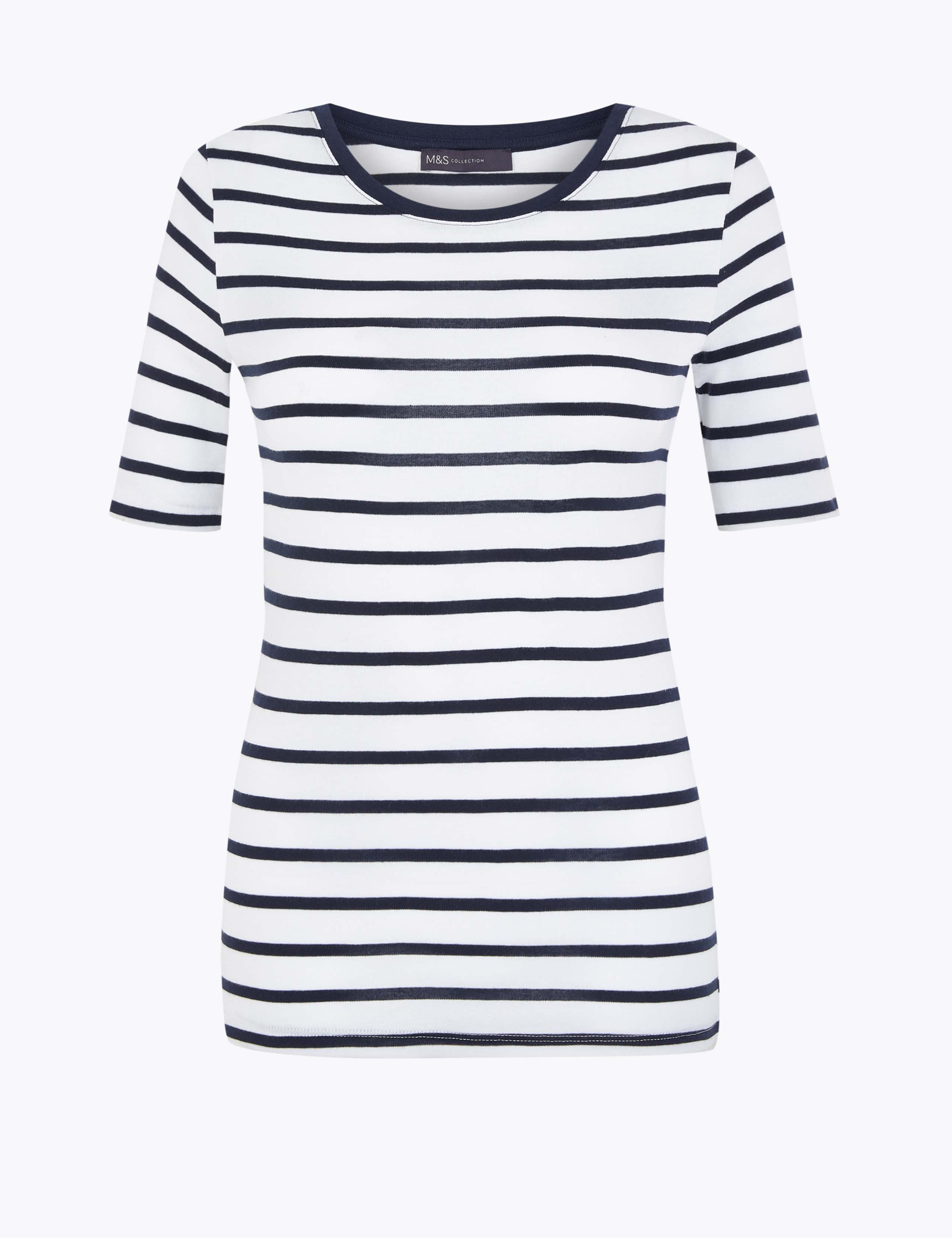 Pure Cotton Striped Regular Fit T-Shirt 2 of 5