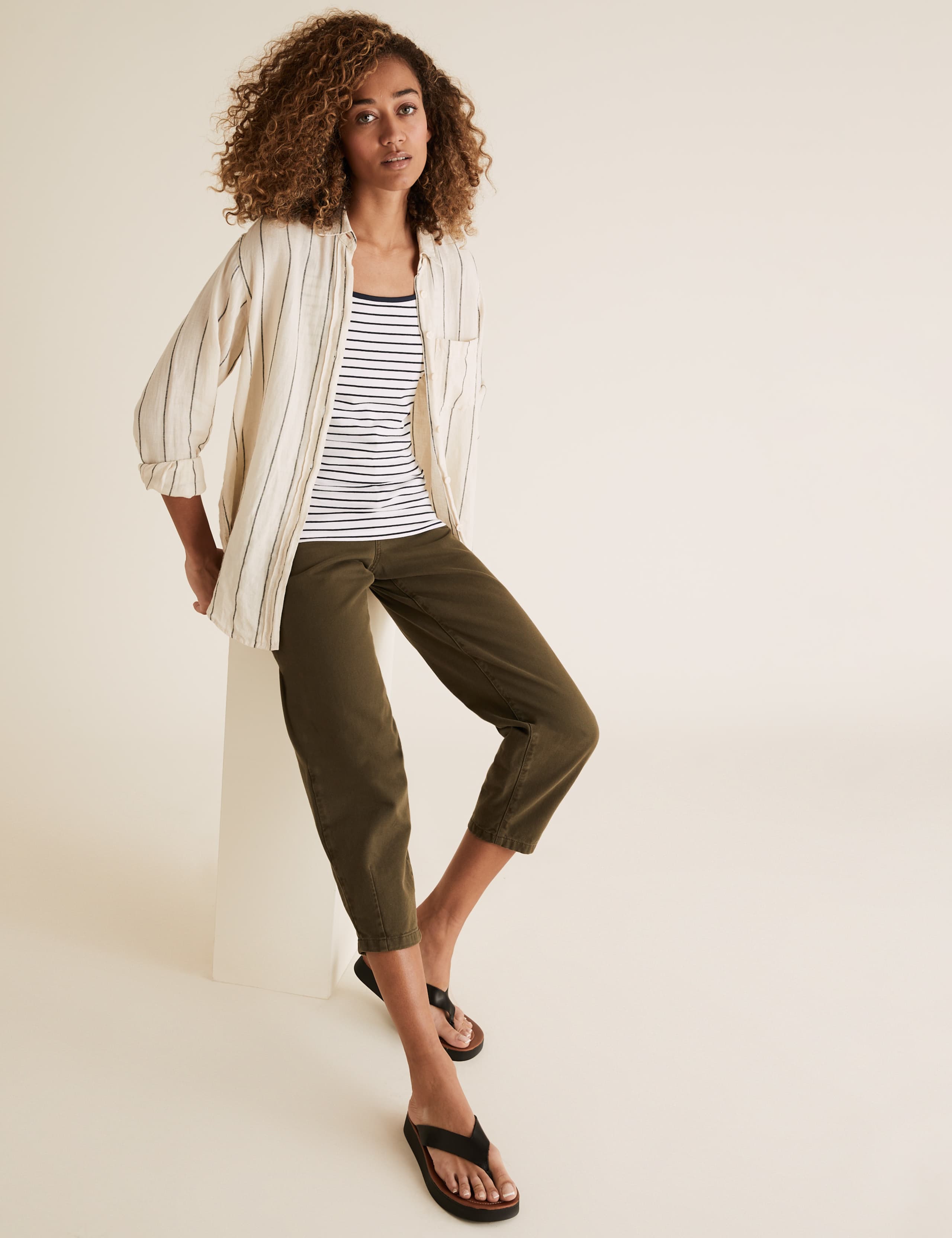 Cotton Striped Fitted Camisole Top 3 of 5