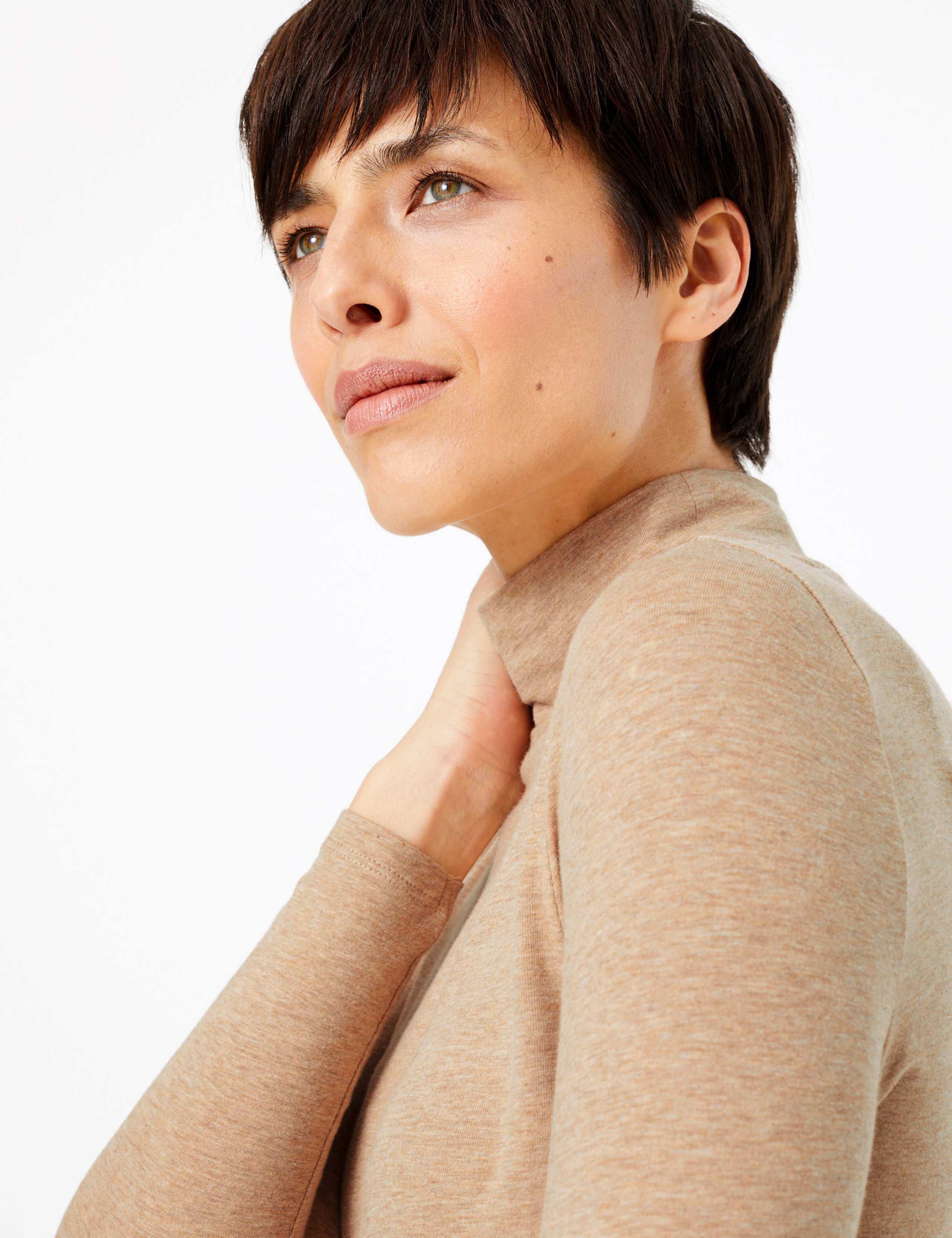 Cotton Rich Fitted Long Sleeve Top 2 of 3