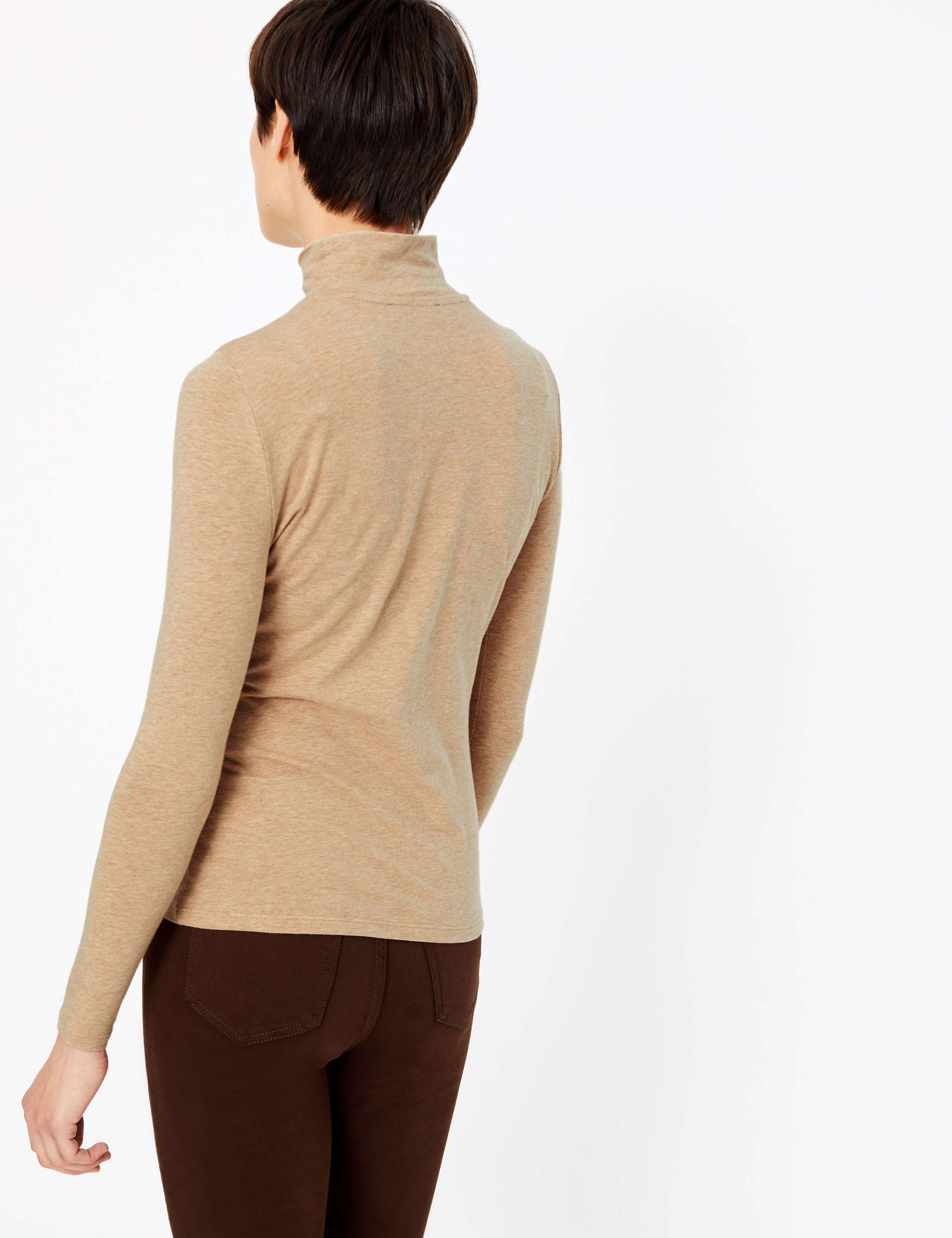 Cotton Rich Fitted Long Sleeve Top 3 of 3