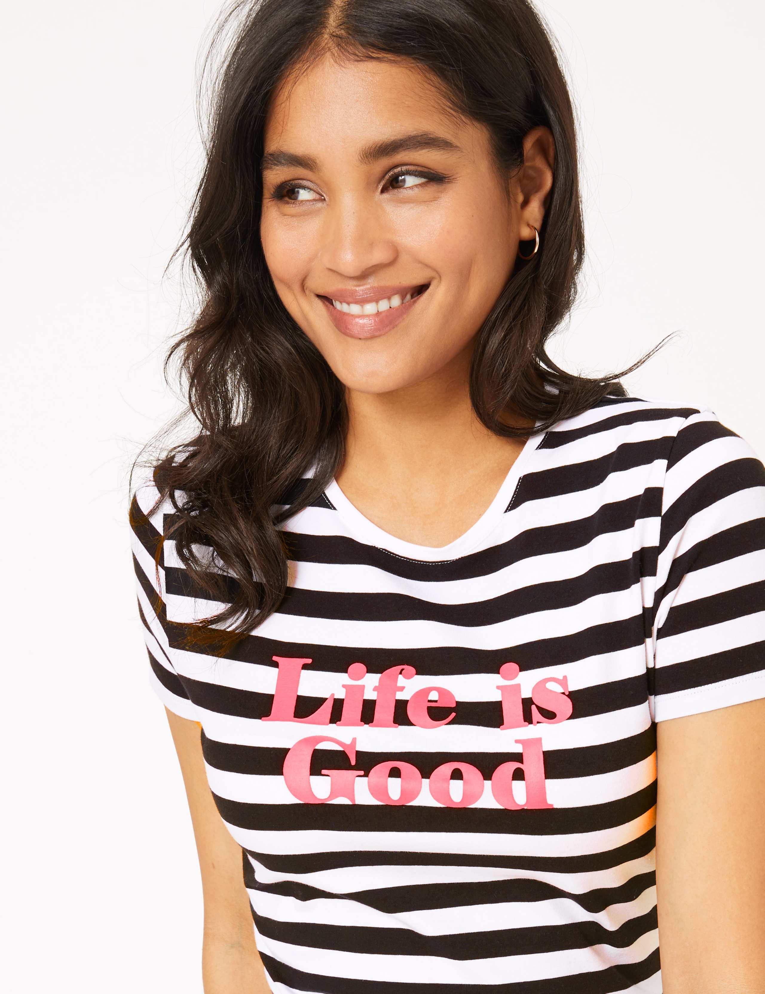 Cotton Slogan Crew Neck Fitted T-Shirt 3 of 4