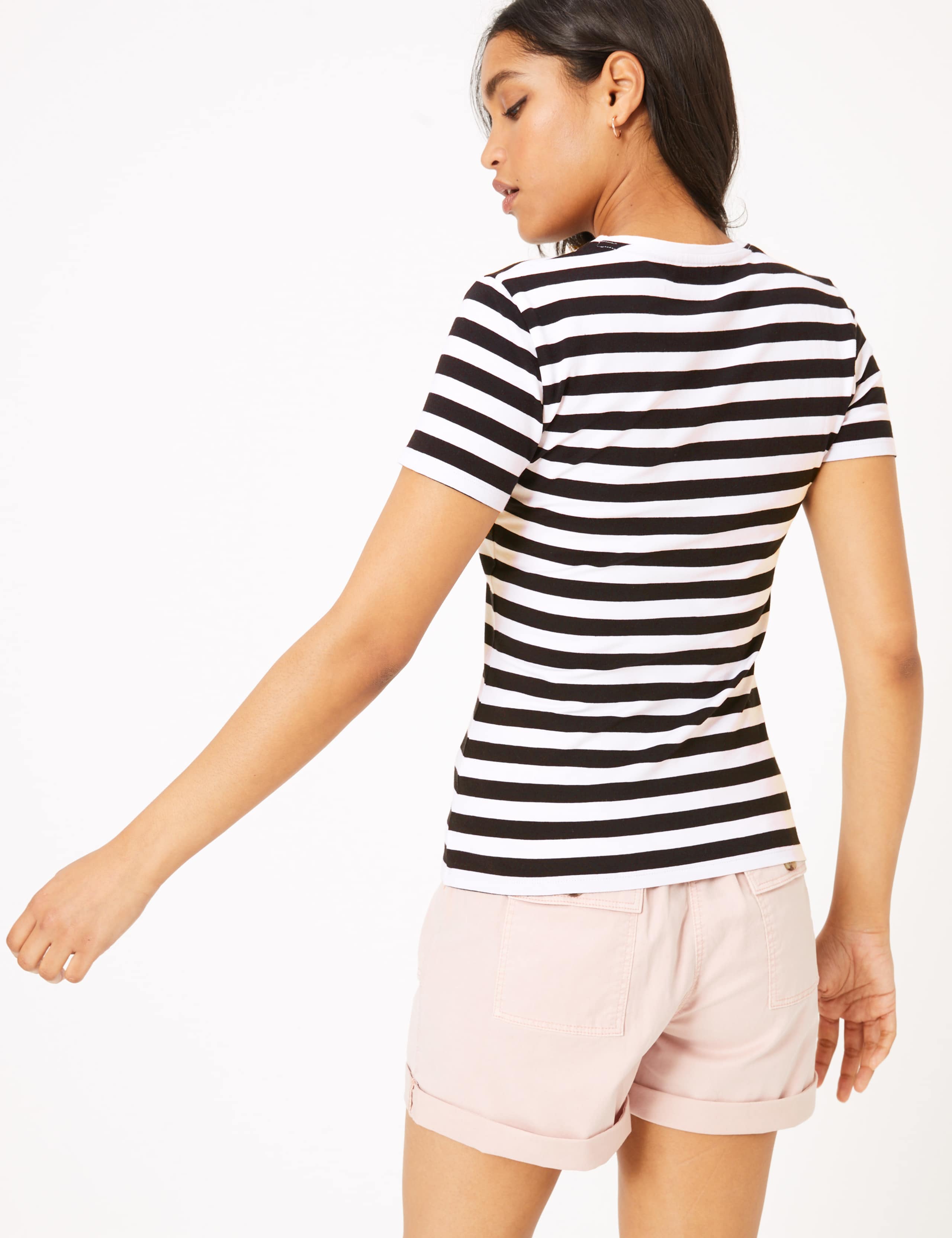 Cotton Slogan Crew Neck Fitted T-Shirt 4 of 4