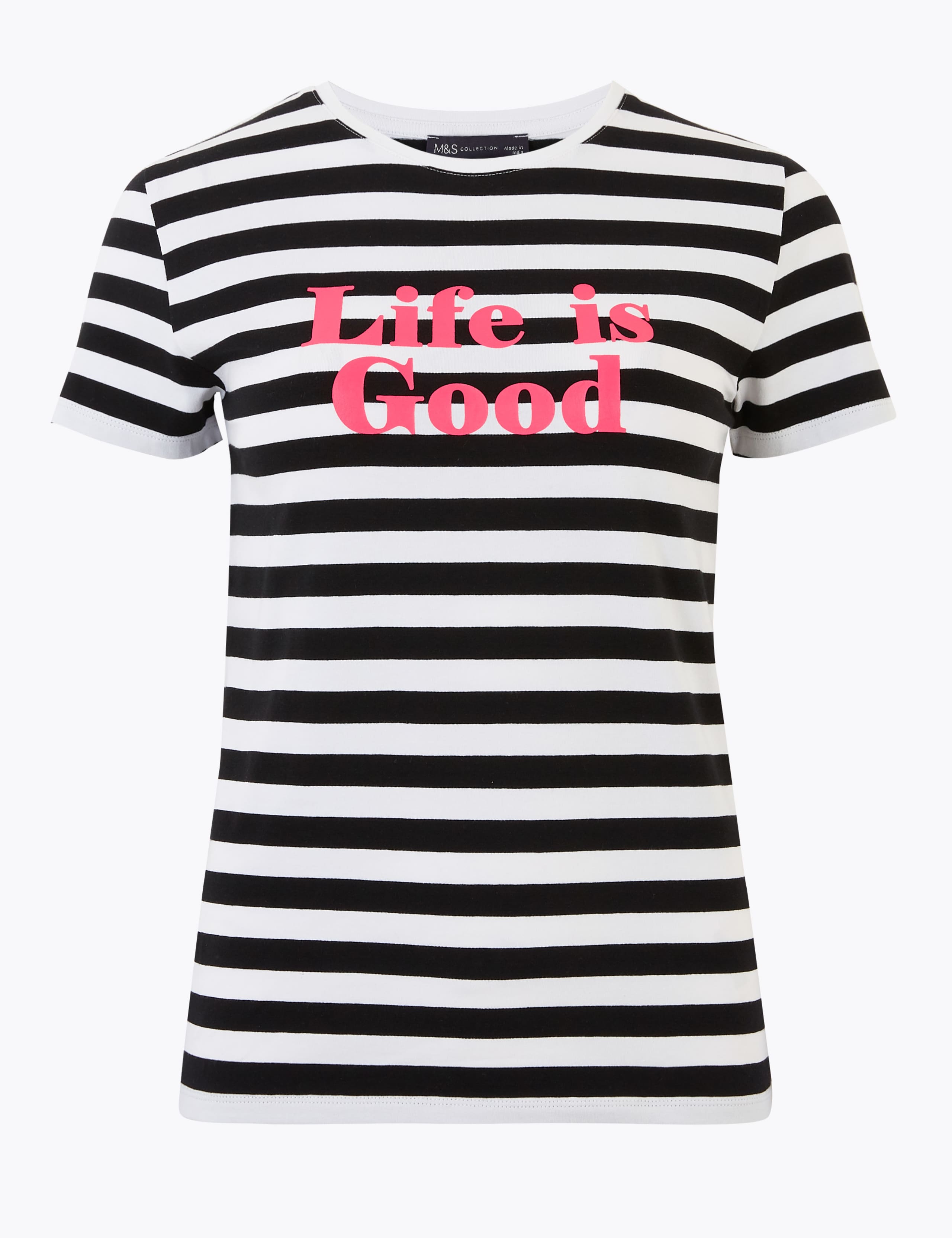 Cotton Slogan Crew Neck Fitted T-Shirt 2 of 4