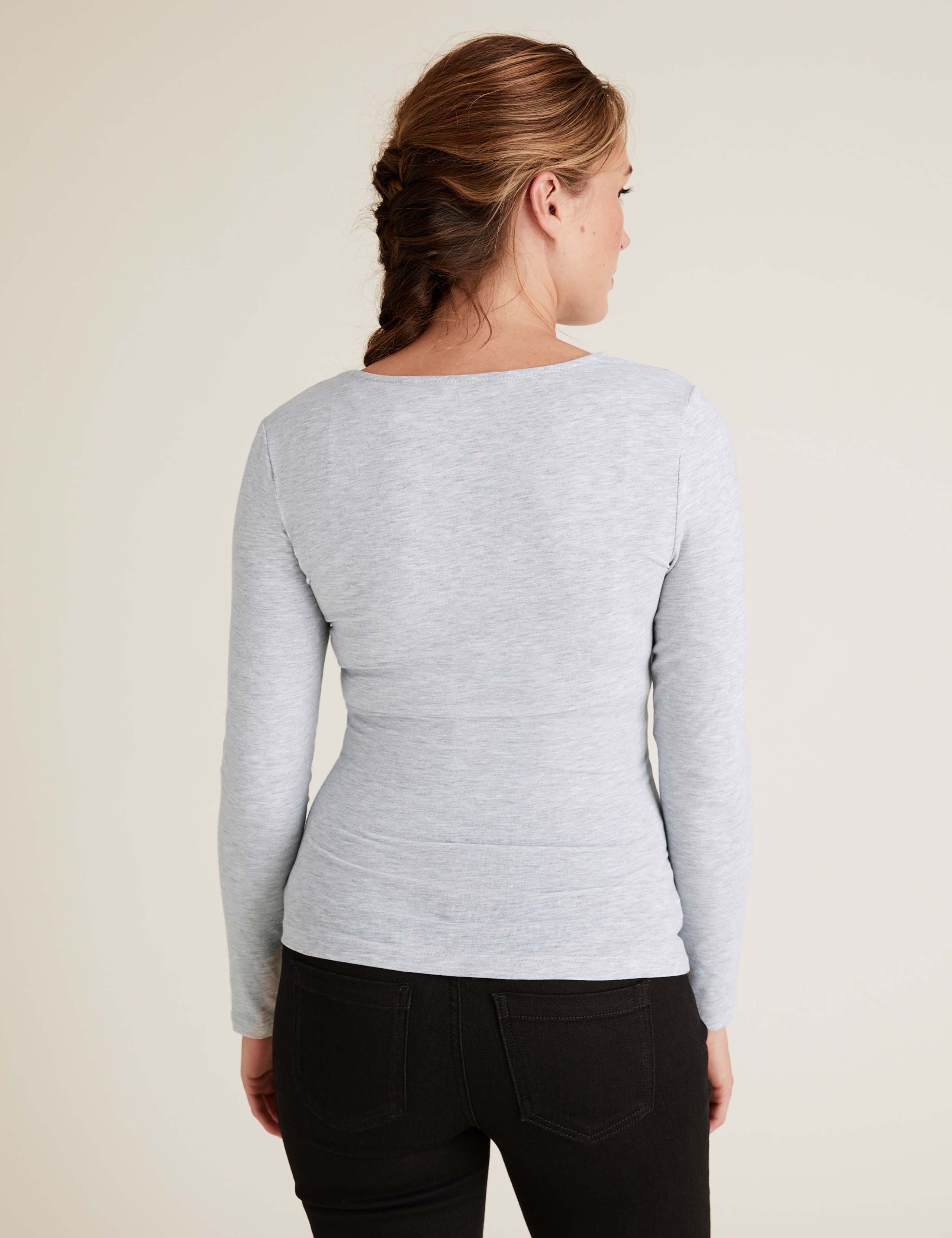 Maternity Cotton Fitted Nursing Top 4 of 5