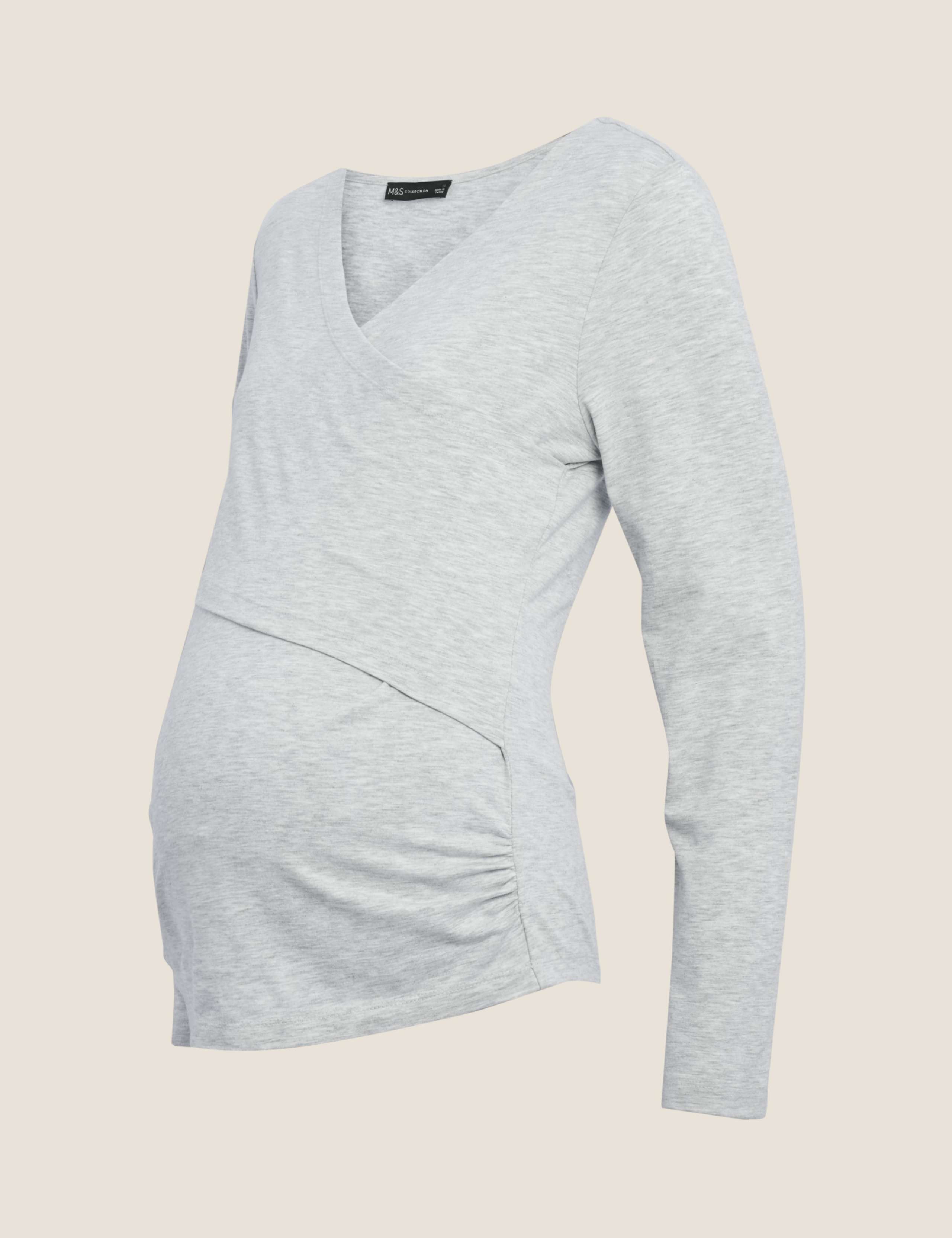 Maternity Cotton Fitted Nursing Top 2 of 5