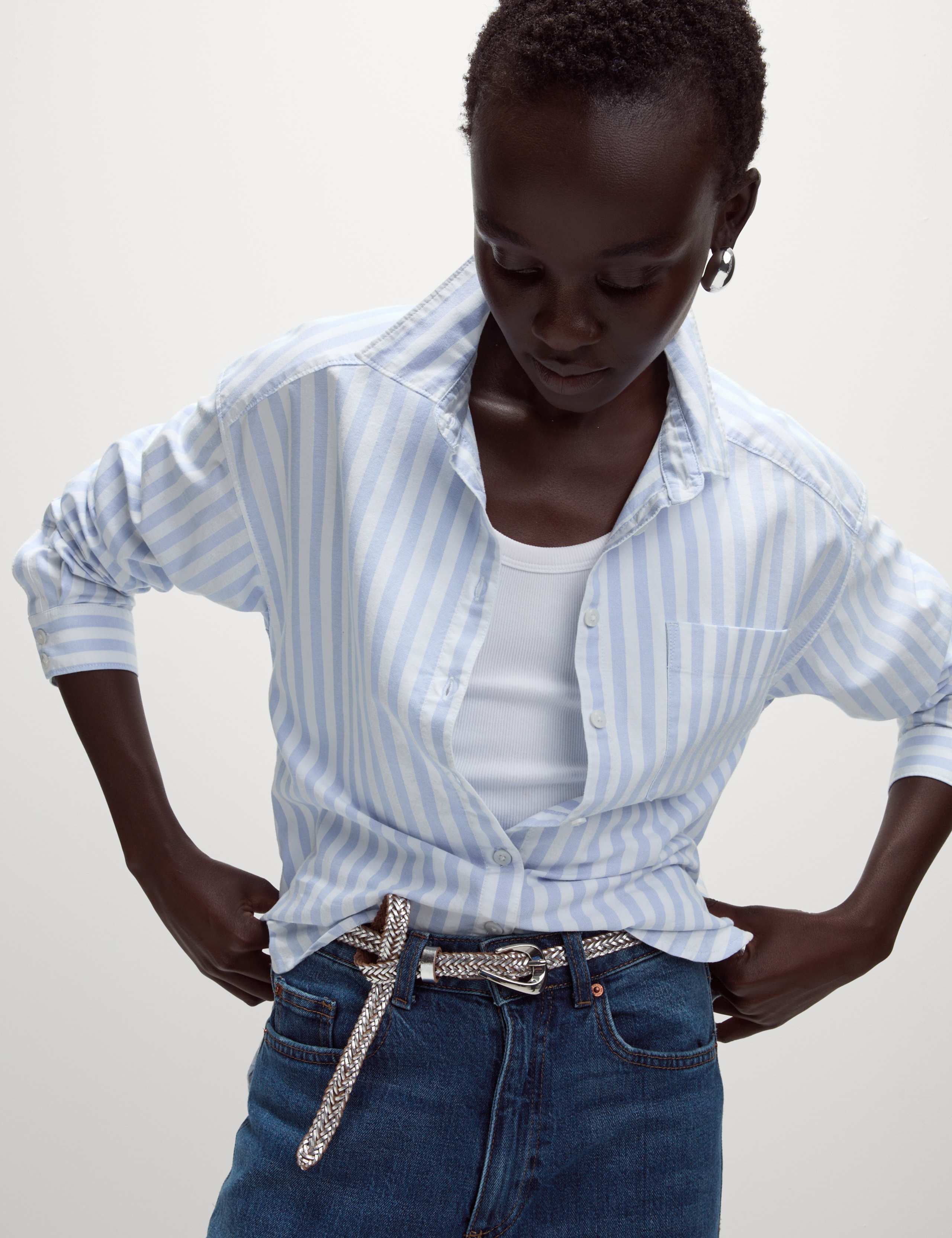 Pure Cotton Striped Oversized Shirt 1 of 6