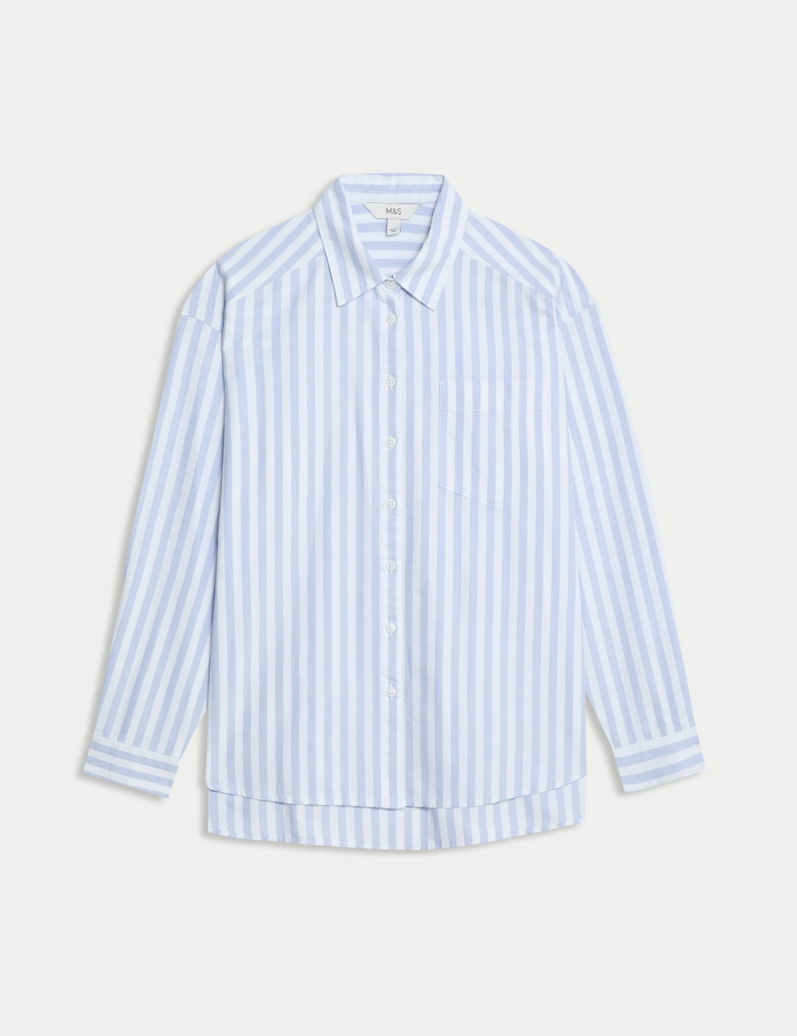 Pure Cotton Striped Oversized Shirt 2 of 6
